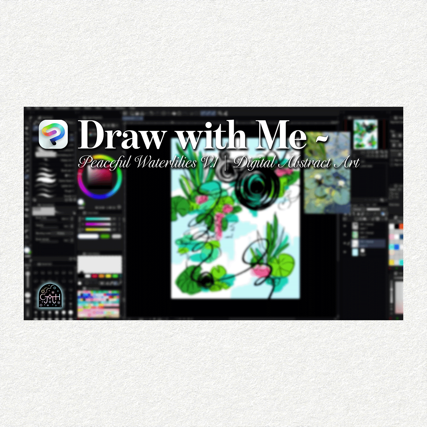 Draw with Me🪷🖌️💚🩵 | Chill &amp; Quiet Digital Art Session | Abstract Art | Clip Studio Paint | CJKKJH