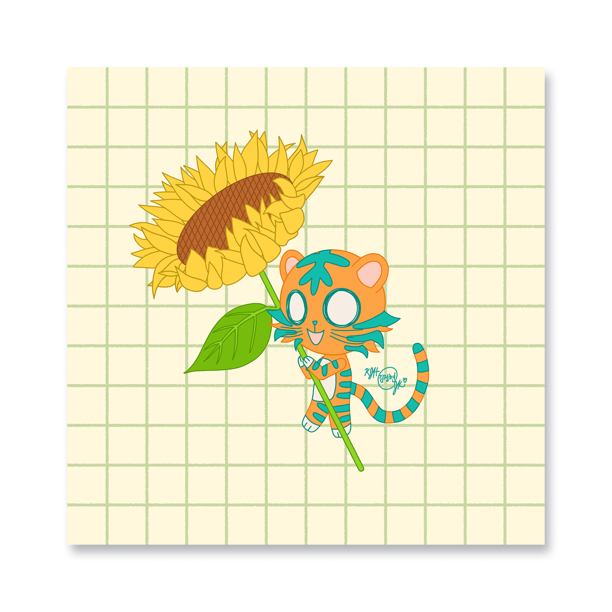 Tiggy with his Sunflower | Art Print