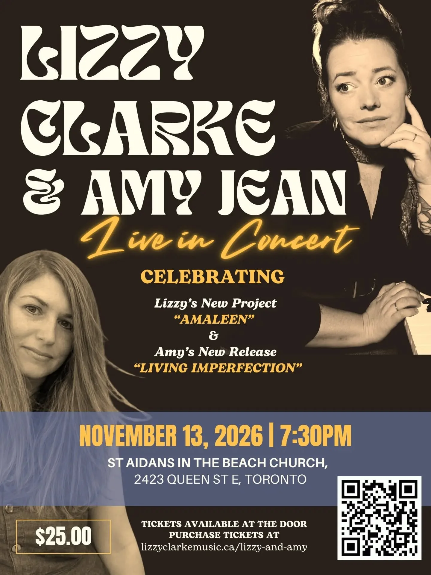 I&rsquo;m SO excited to be performing in Toronto again, back in my old stomping grounds! ❤️

Join us November 13th at St. Aidan&rsquo;s in the Beach for a special evening celebrating Amy Jean&rsquo;s new EP, Living Imperfection, and my newest project