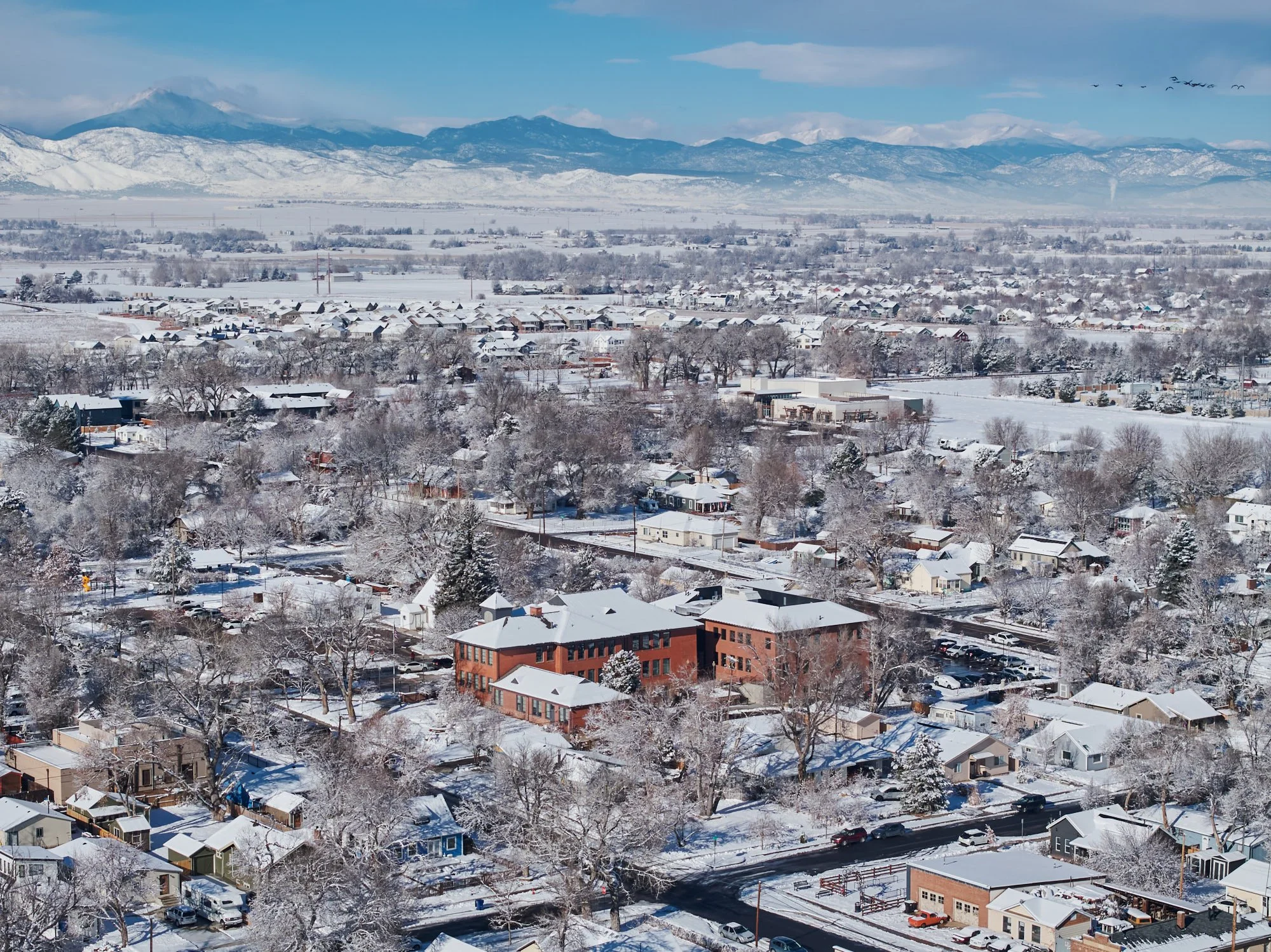 Erie Town Hall by Wold Architects in winter, Erie, Colorado, exterior and interior
