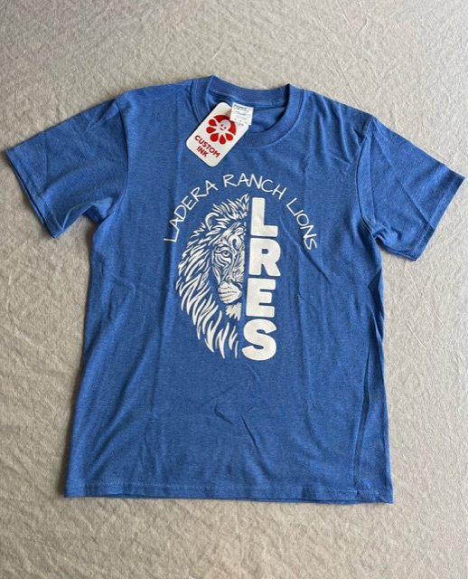Heather Royal Blue Shirt with Lion Logo — Ladera Ranch Elementary PTA