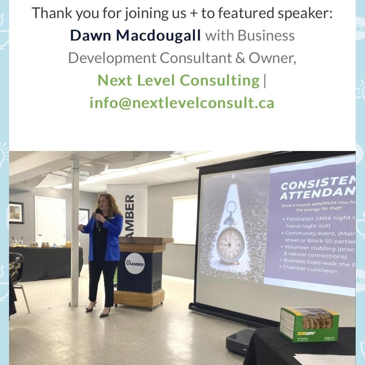 Last Friday I had the pleasure of speaking at the Devon Chamber February luncheon. We met at the Canadian Energy Museum and I talked about Networking at your NEXT LEVEL, authentically networking for connection not a transaction. 

If you our your tea