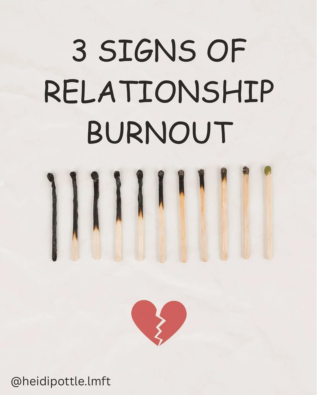 😮&zwj;💨 Feeling exhausted in your relationship? You might be dealing with relationship burnout.

Here are 3 signs to watch for (swipe through 👆):

1️⃣ Constant emotional exhaustion

2️⃣ Feeling more like roommates than partners

3️⃣ Resentment out