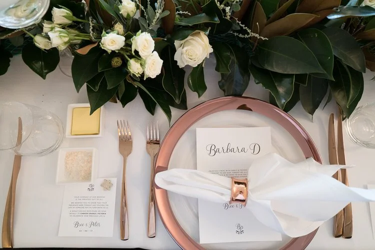 Dunbar+House+-+Greenery+and+white+flowers+long+and+low,+rose+gold+cutlery.jpg