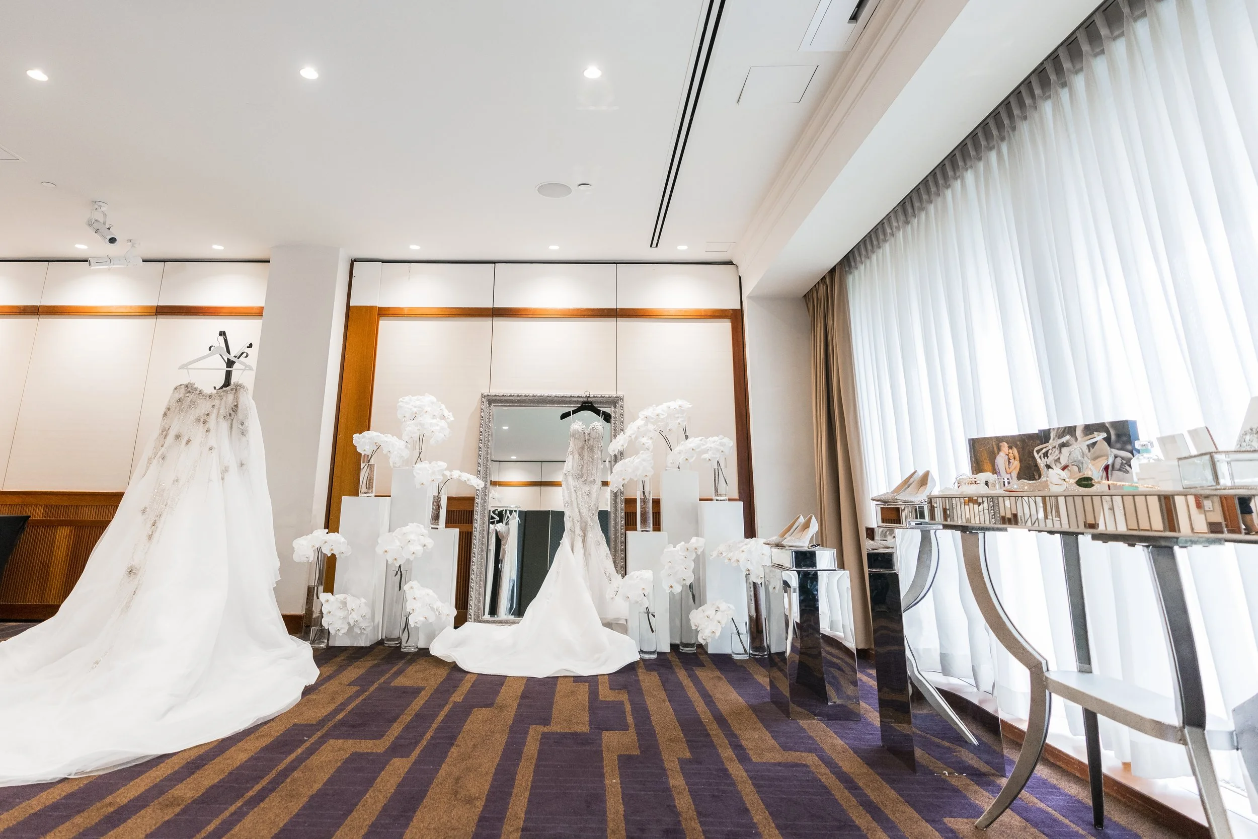 Bridal suite styled with all wedding accessories