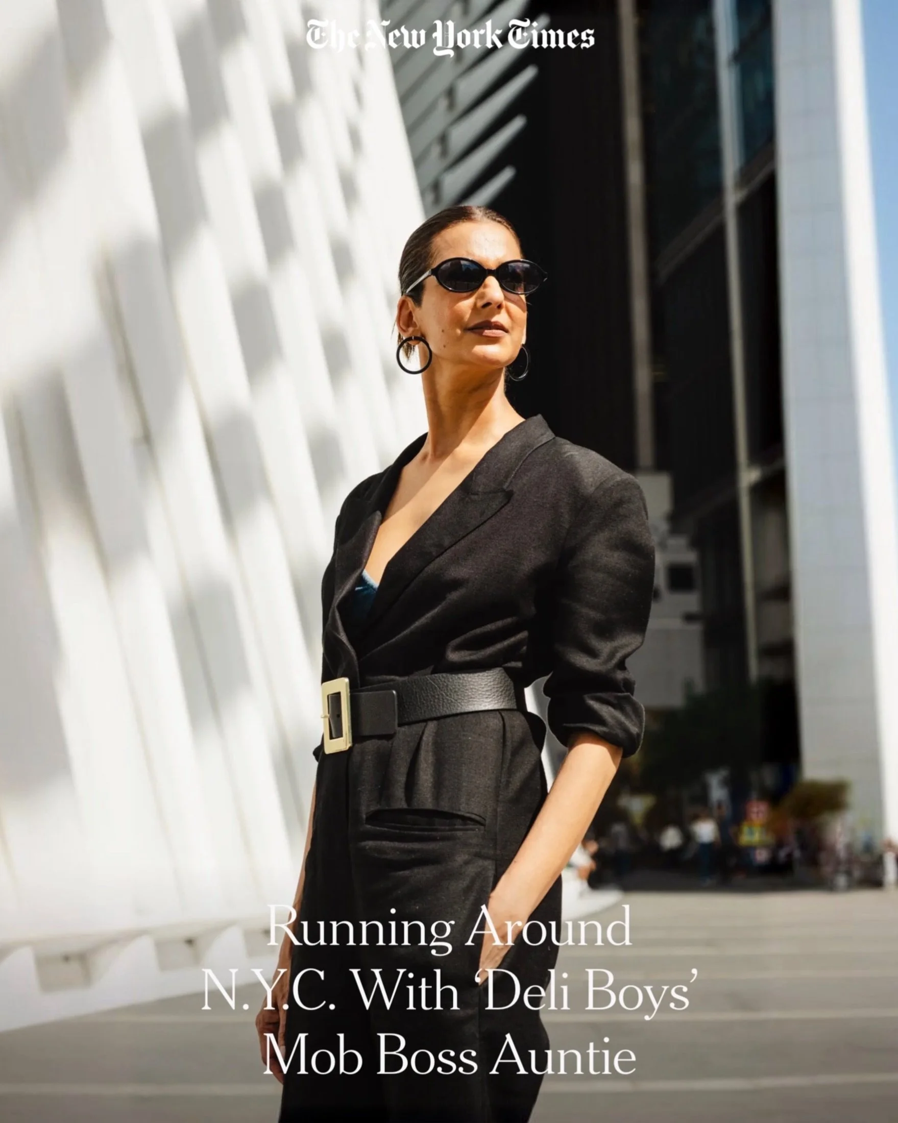 thank you @nytimes and @alisha___g for running around nyc with this crazy auntie ❄️ 🔫 💅 and looking back to when it all began. 🎥 

And special thanks to my hot cuz @nycmayor 

📸: @apisukh 
@curlyworldllc @epistrophynyc @thebarrowgroup