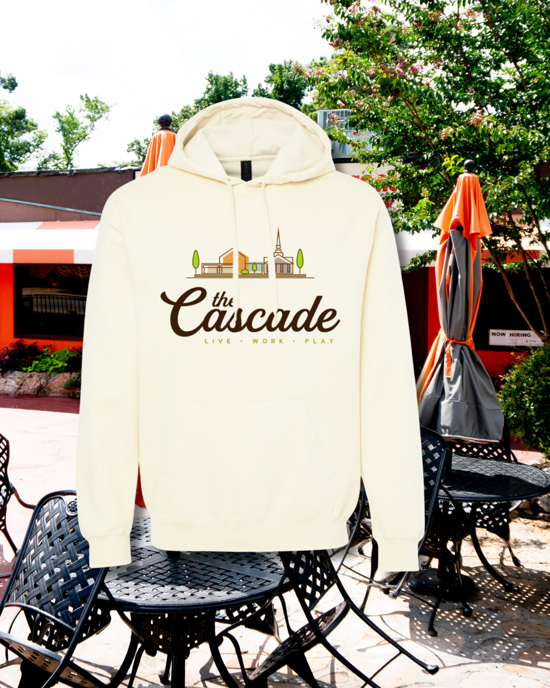 "Cascade Cream" Hoodie (Mid-Weight Fleece)
