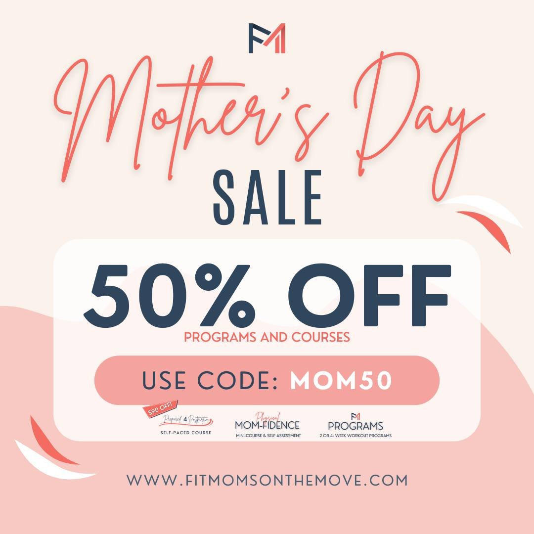Hey mamas, it's time to celebrate YOU! 🌤💐

We're offering an amazing deal: 50% off ANY of our programs or courses, starting TODAY, May 11th, and ending May 13th. Just use the code 👉 MOM50 at checkout!

🌸 Whether you're interested in exploring our