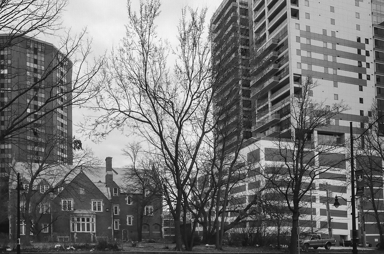 Looking towards Green Street, Champaign IL (USA) Campustown - January 18, 2018