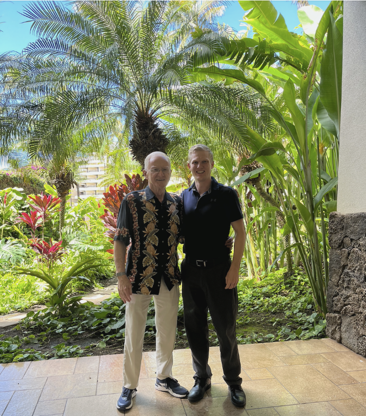 Dr. Derek Tenckhoff standing with Dr. James Cox