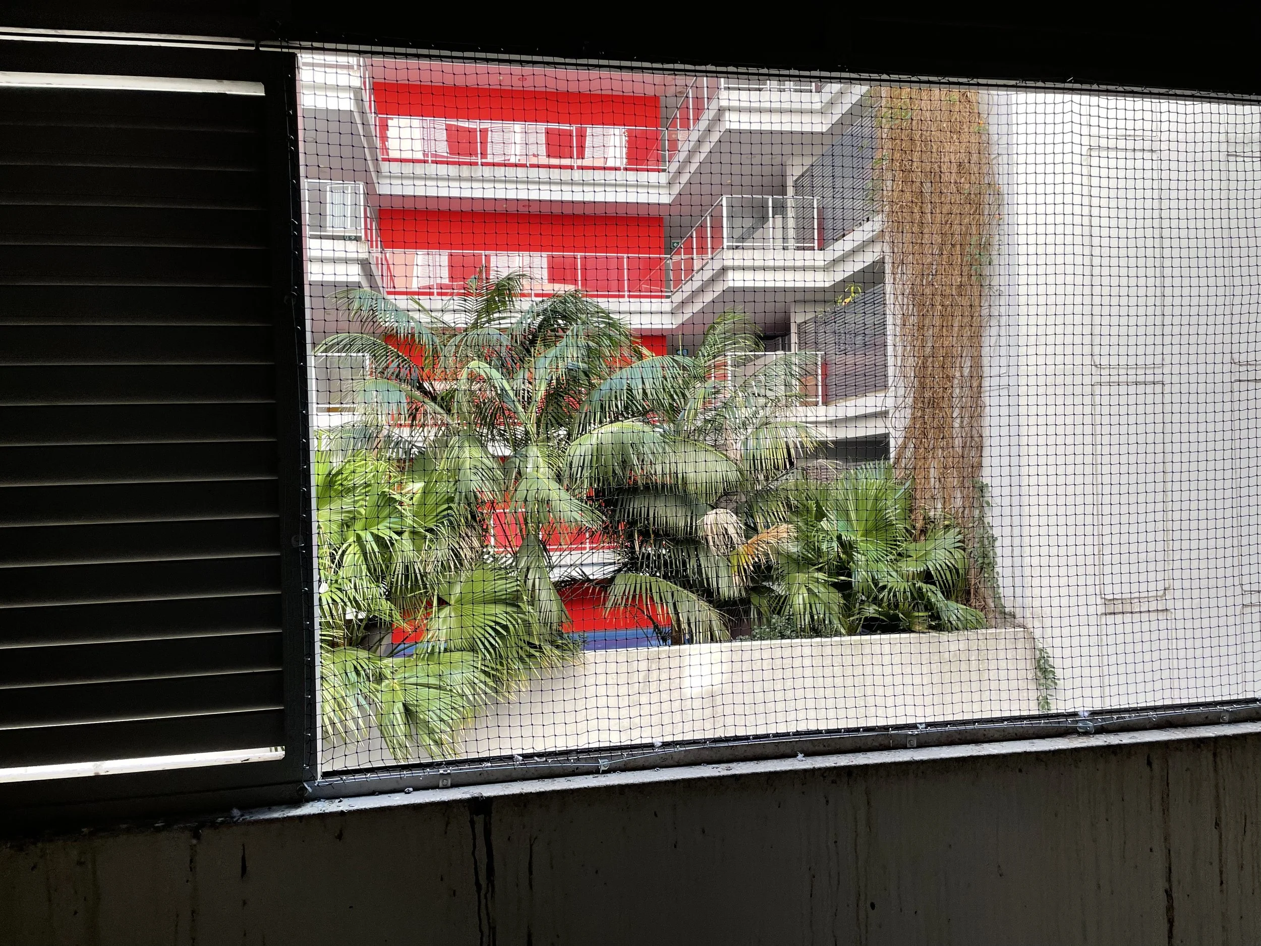 Bird netting balcony window