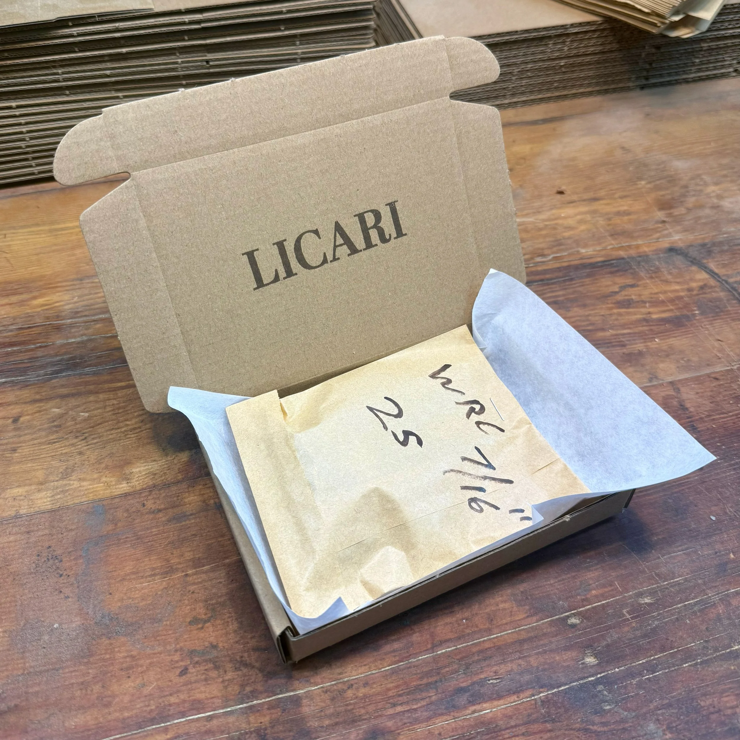 Western Red Cedar wood plugs packed and ready to ship from Licari Woodworks in Portland, Oregon