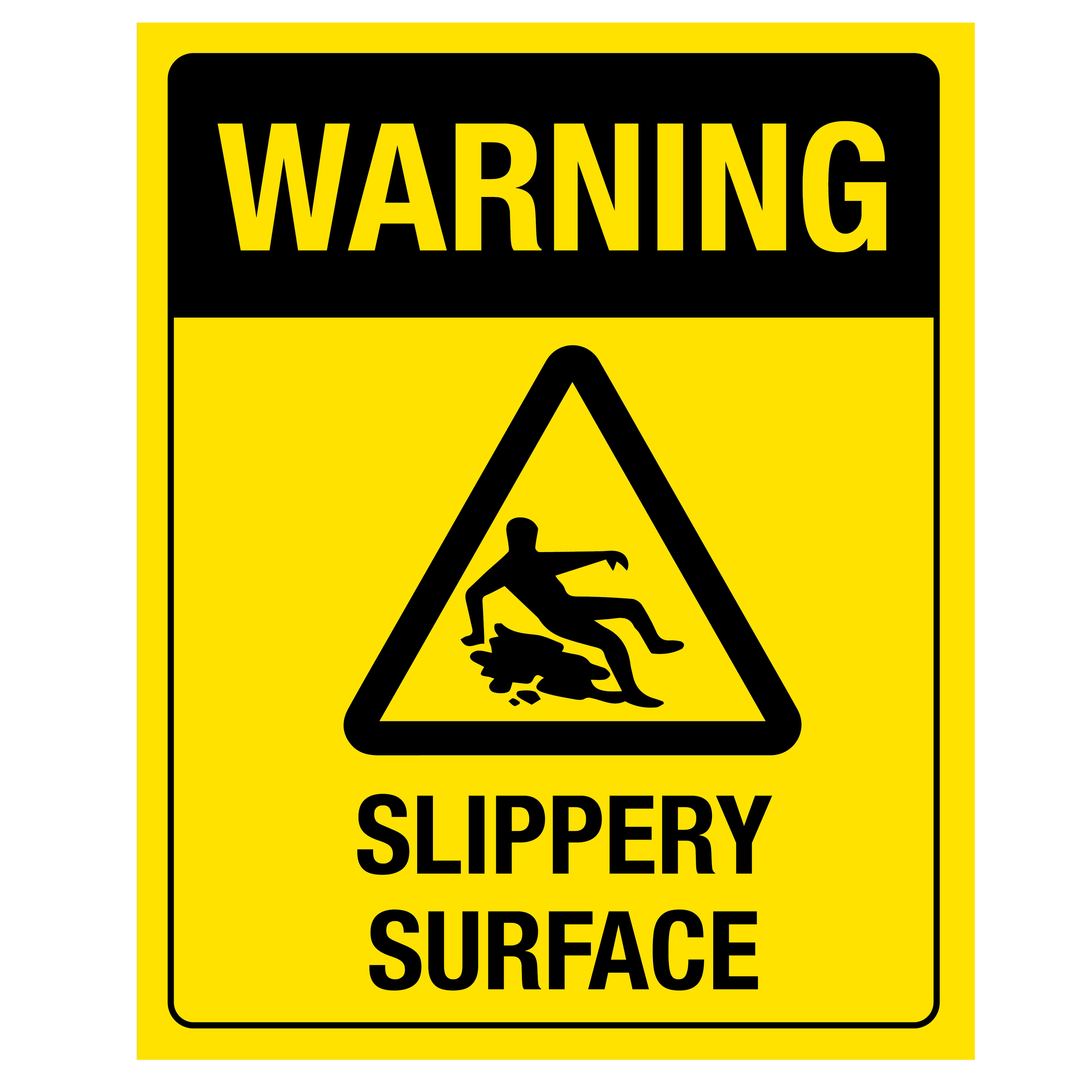 Warning Slippery Surface Sign