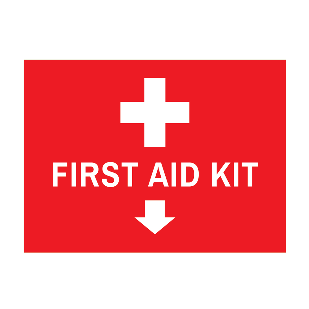 First Aid Location Sign - A4 Laminated Poster (297x210mm), 400g, Writable With Marker - Indicate First Aid Box & First Aider Details For Workplace, Office