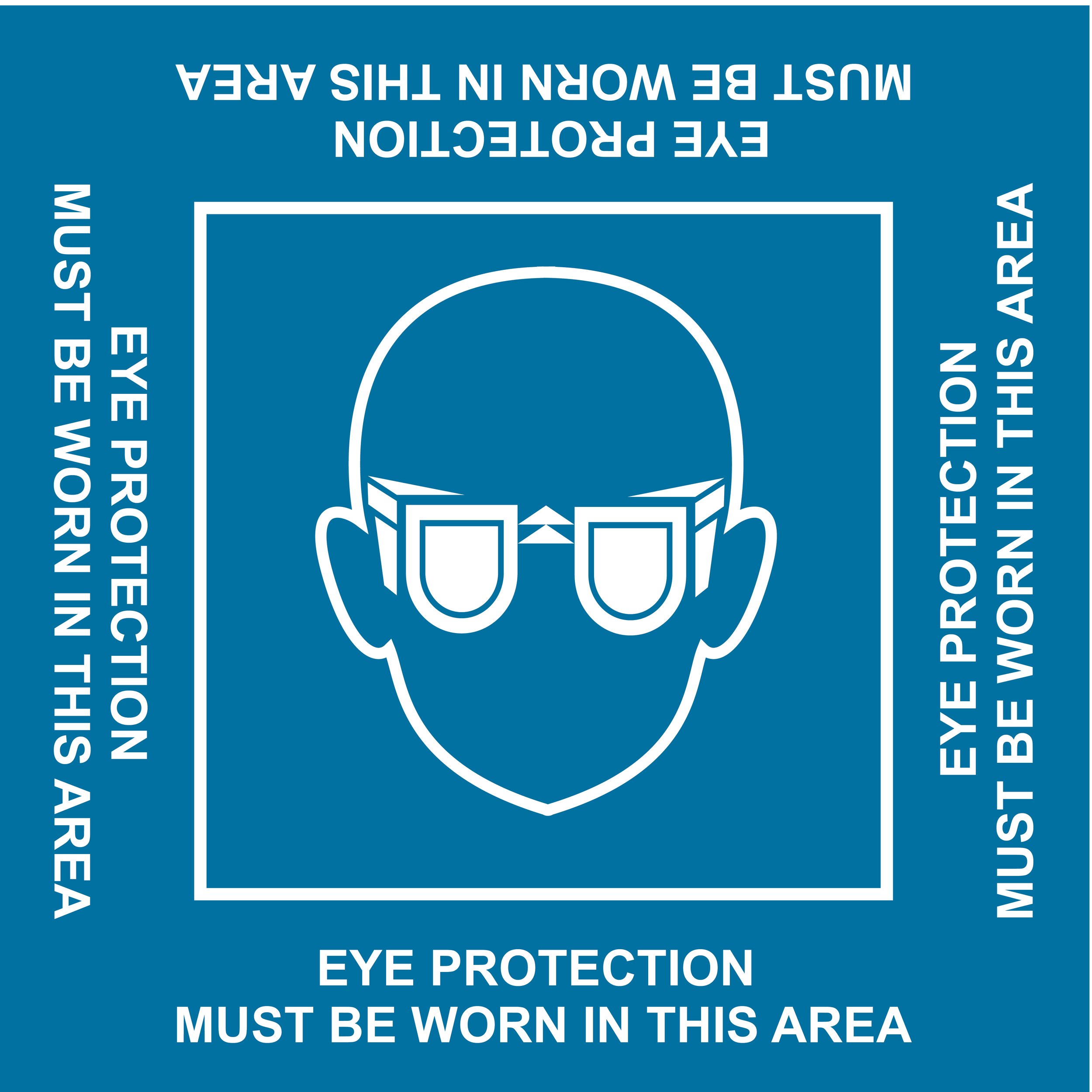Eye Protection Must Be Worn Floor Sign