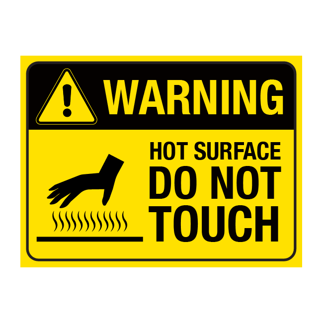 Warning Hot Surface Do Not Touch Sign