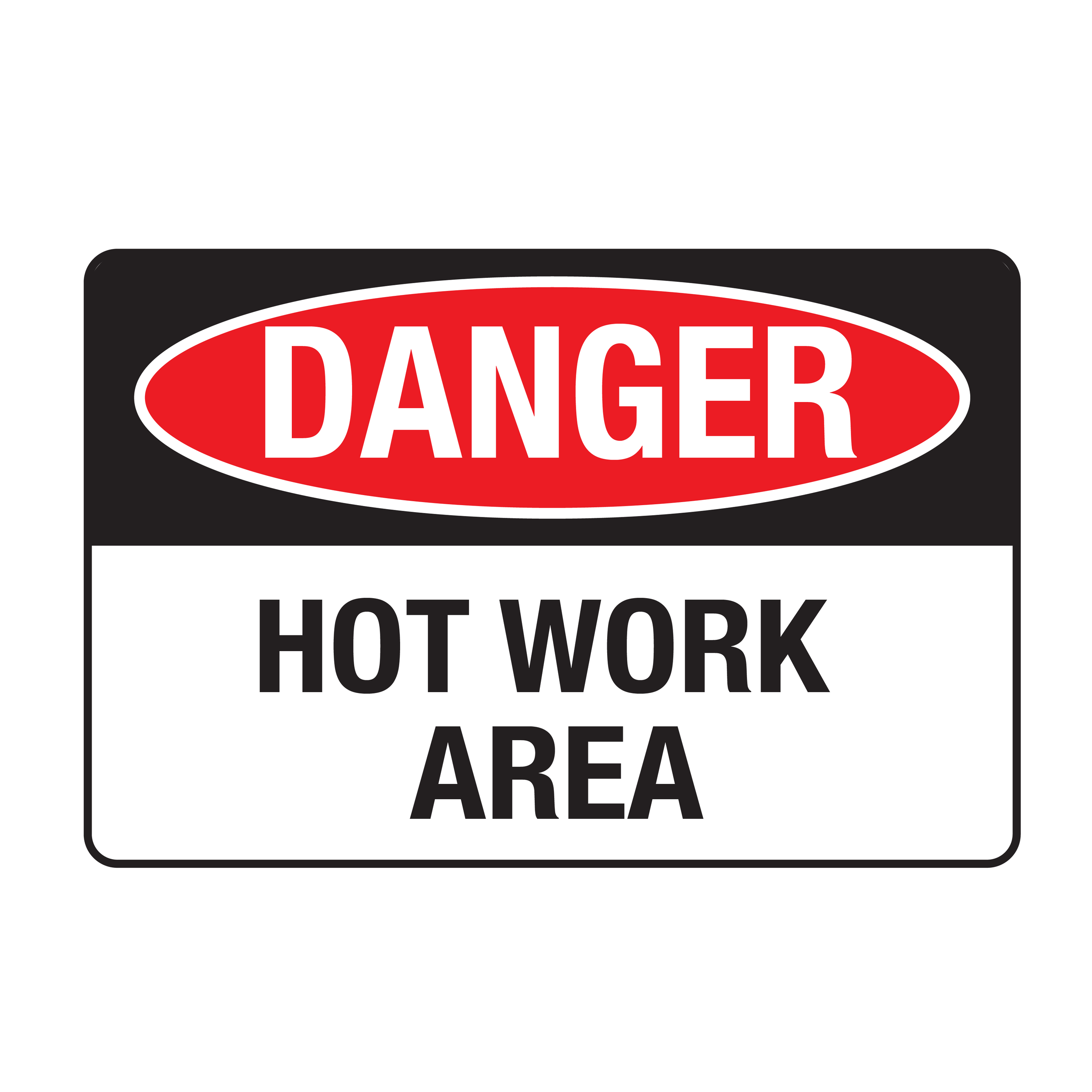 Danger Hot Work Area Sign