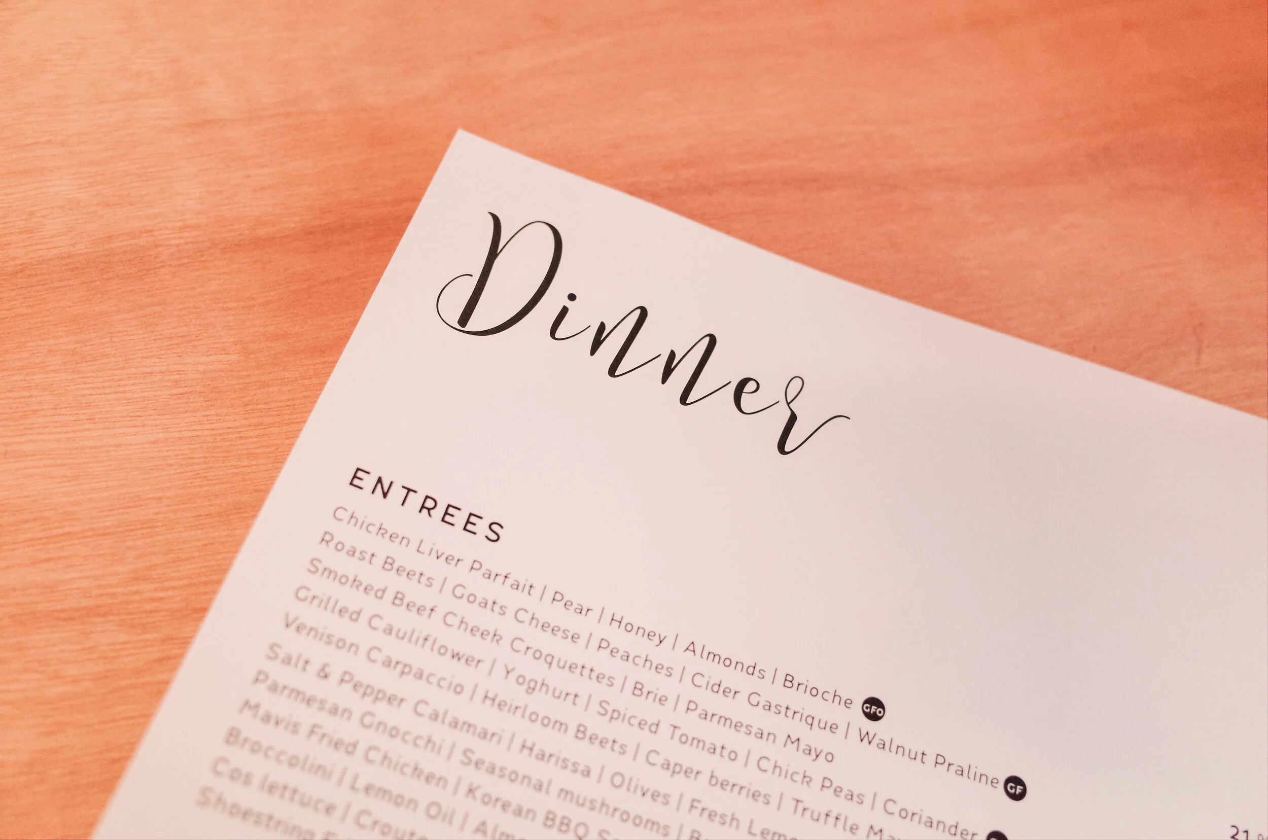 A4 menu with offset paper for Mavis & Co Rototuna