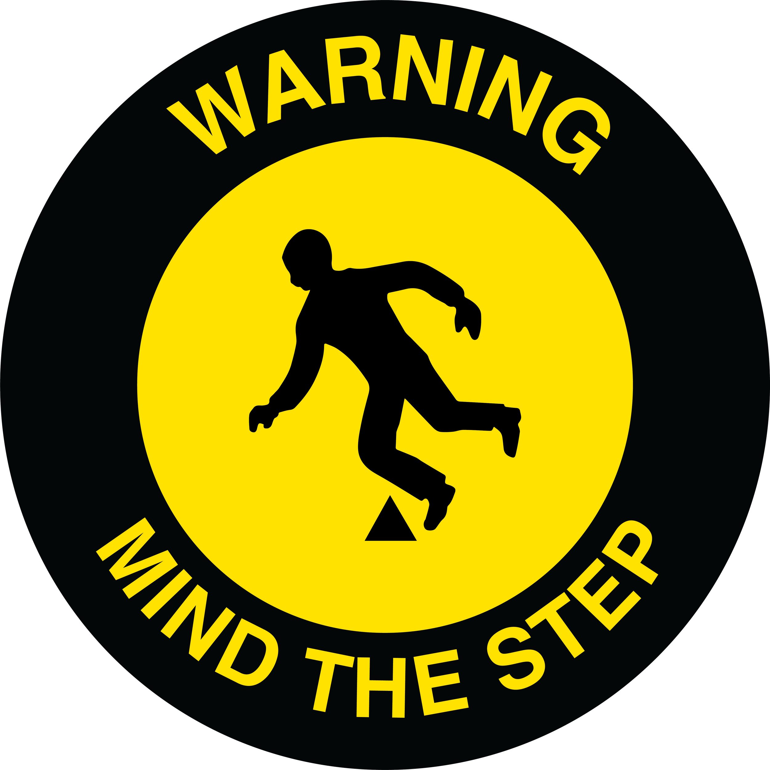 Warning Mind The Step Floor Sign