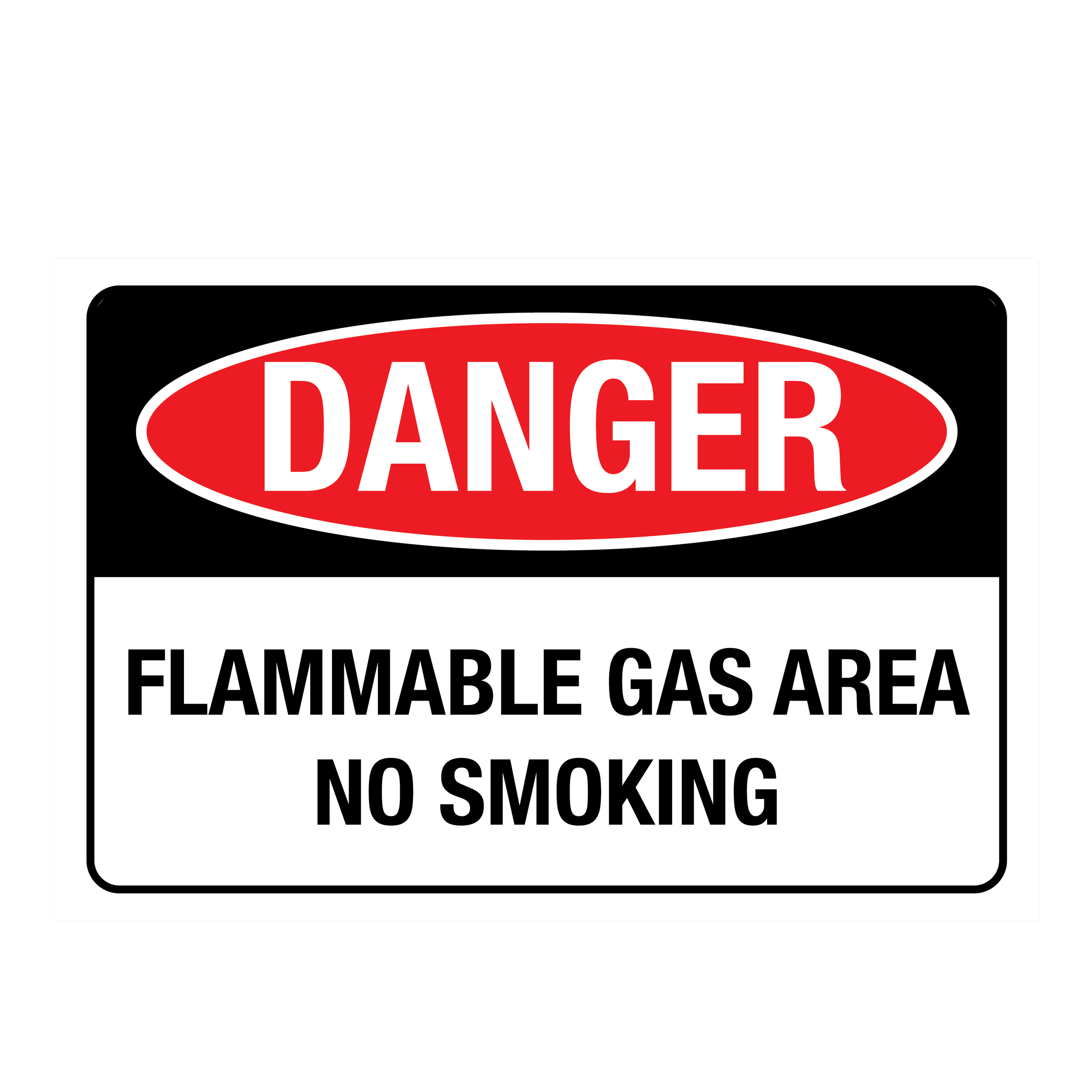 Danger Flammable Gas Area No Smoking Sign
