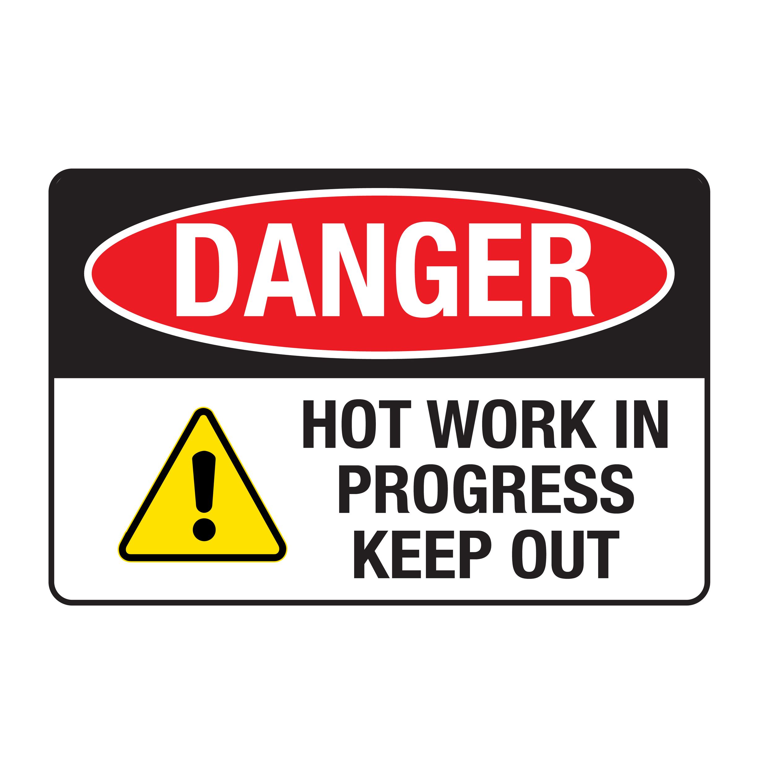 Danger Hot Work In Progress Keep Out Sign