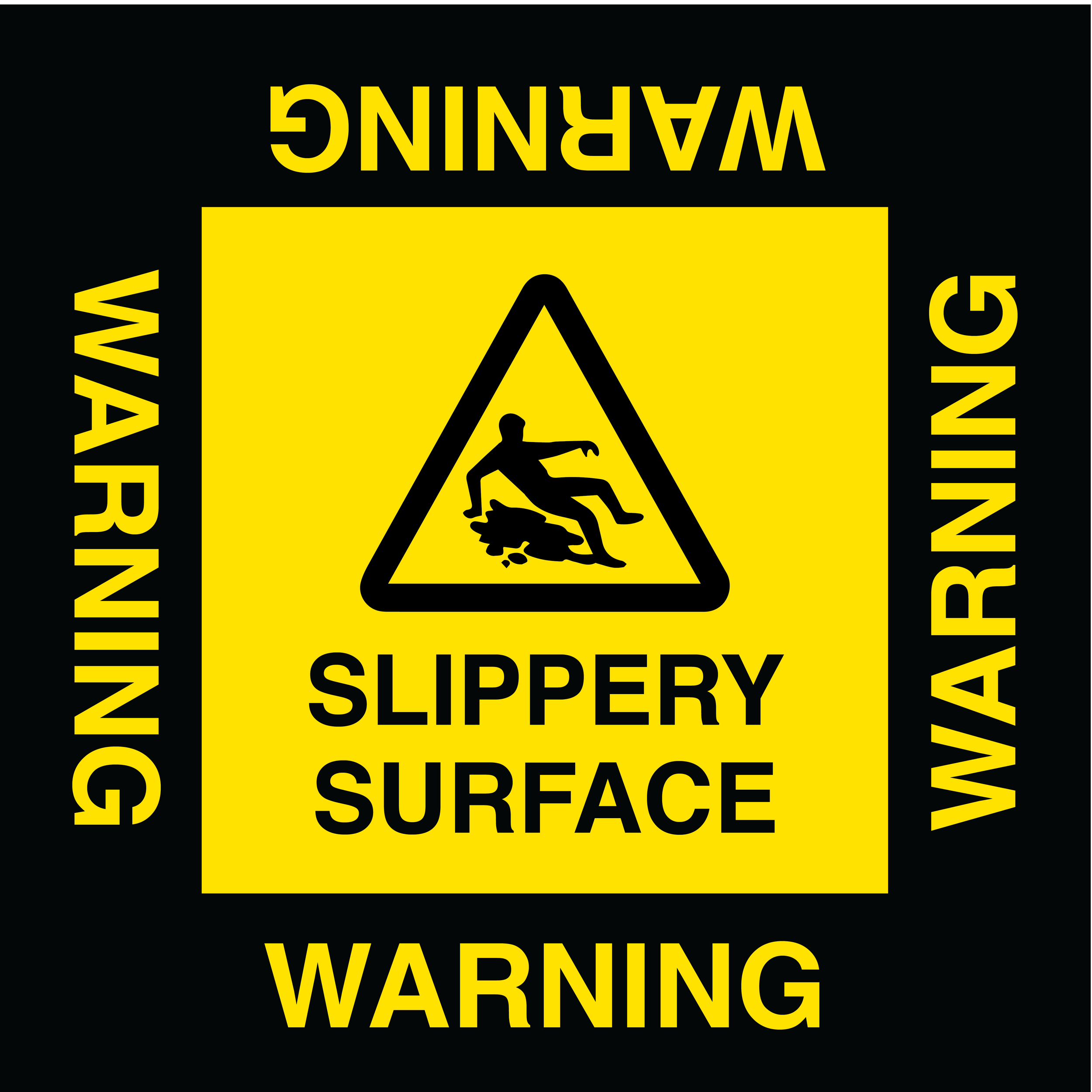 Warning Slippery Surface Floor Sign