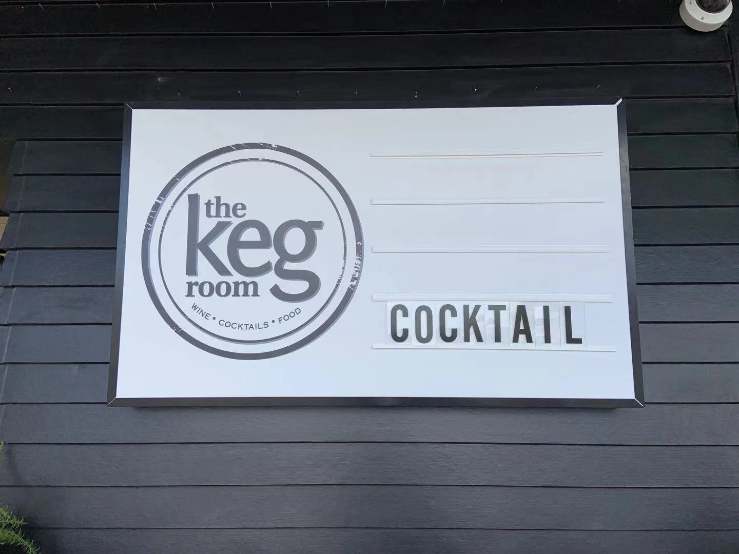 The Keg Room - lightbox with letters