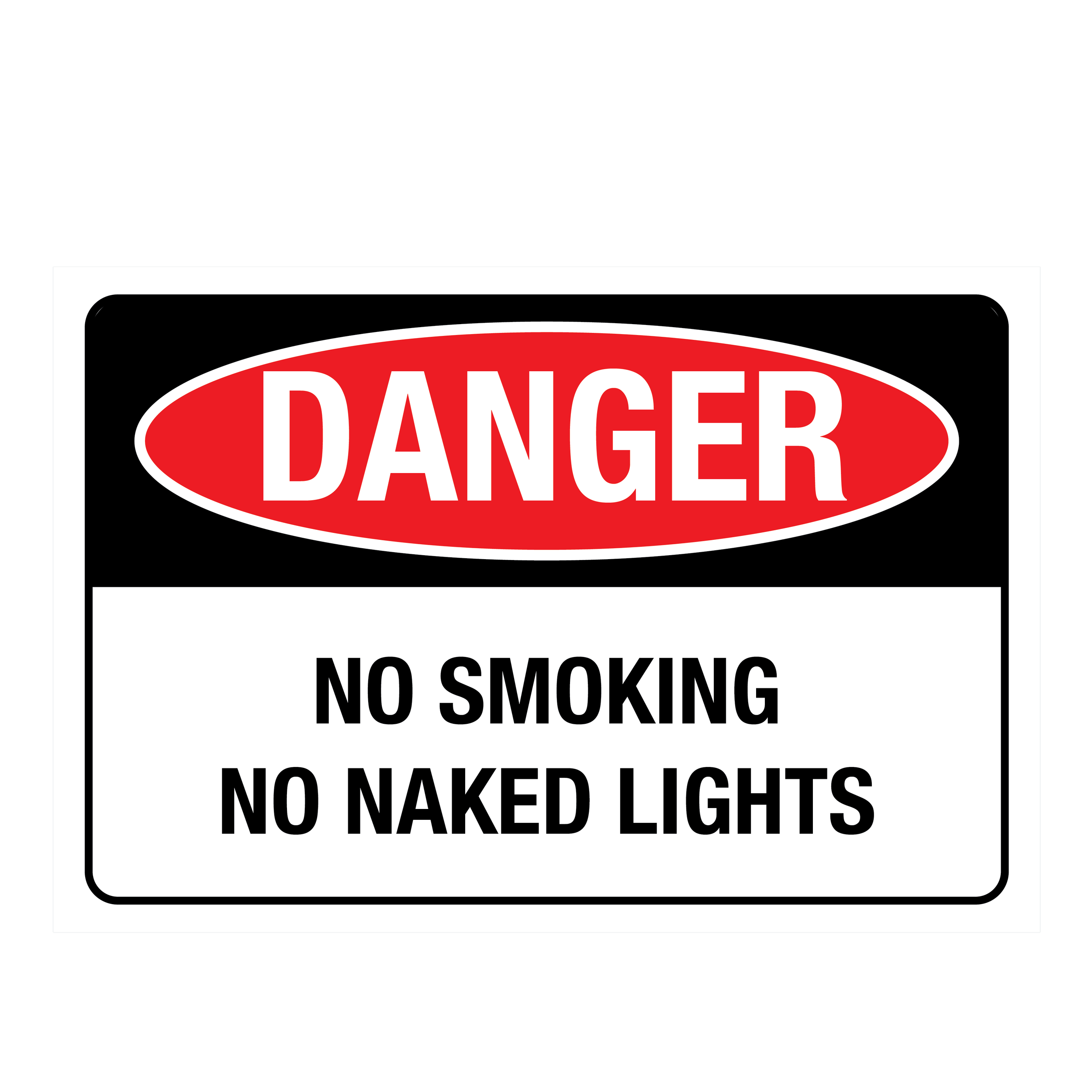 Danger No Smoking No Naked Lights Sign