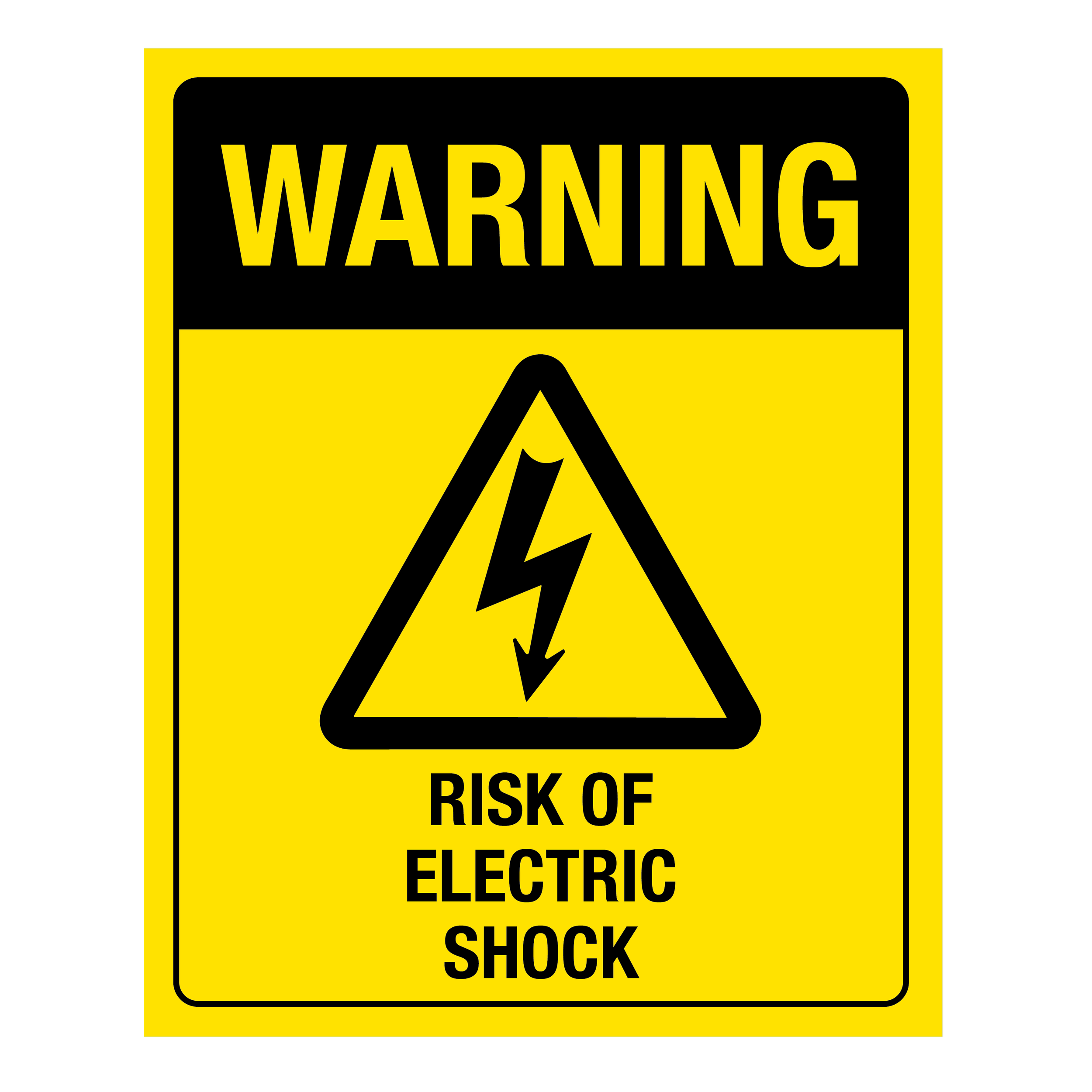 Warning Risk Of Electric shock Sign