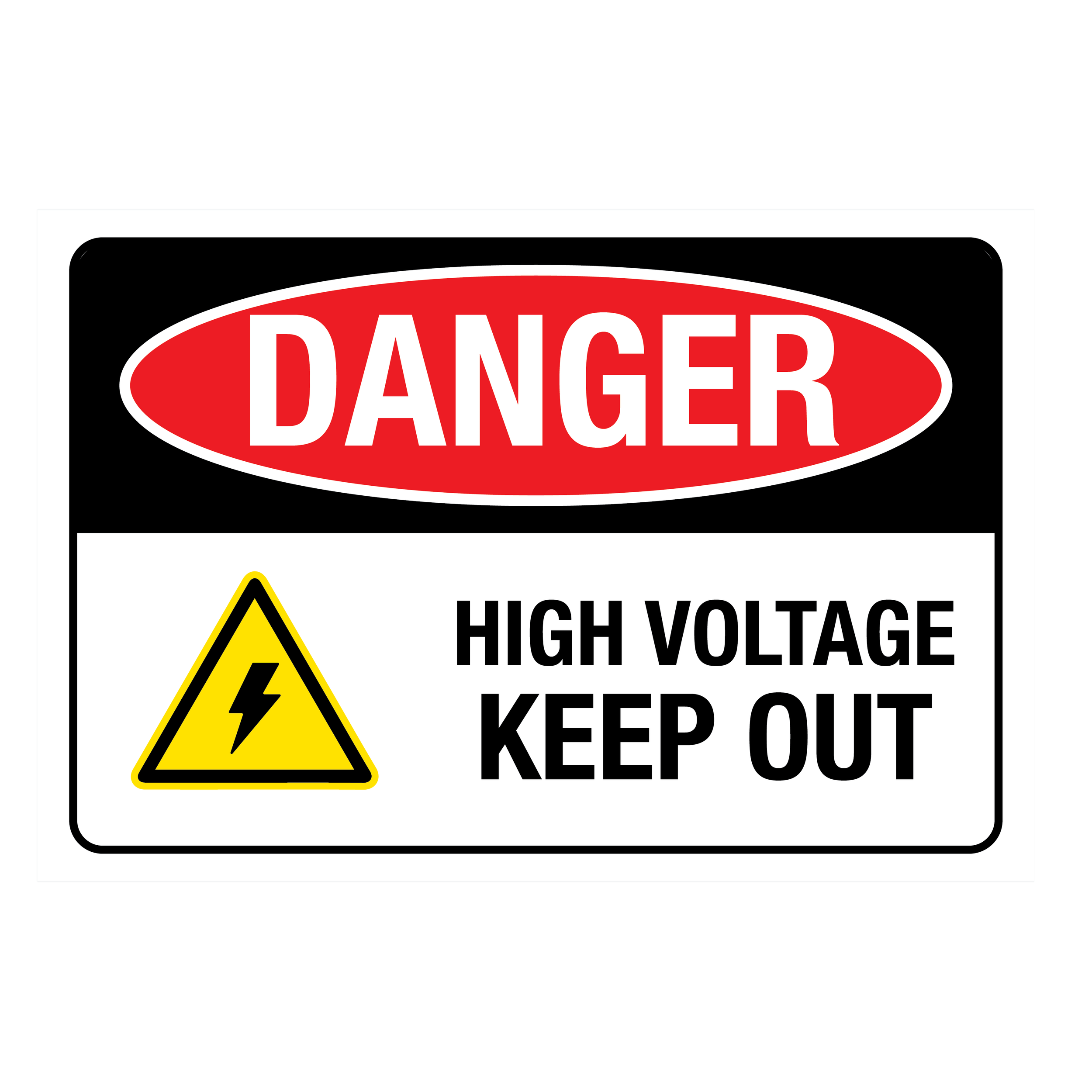 Danger High Voltage Keep Out Sign