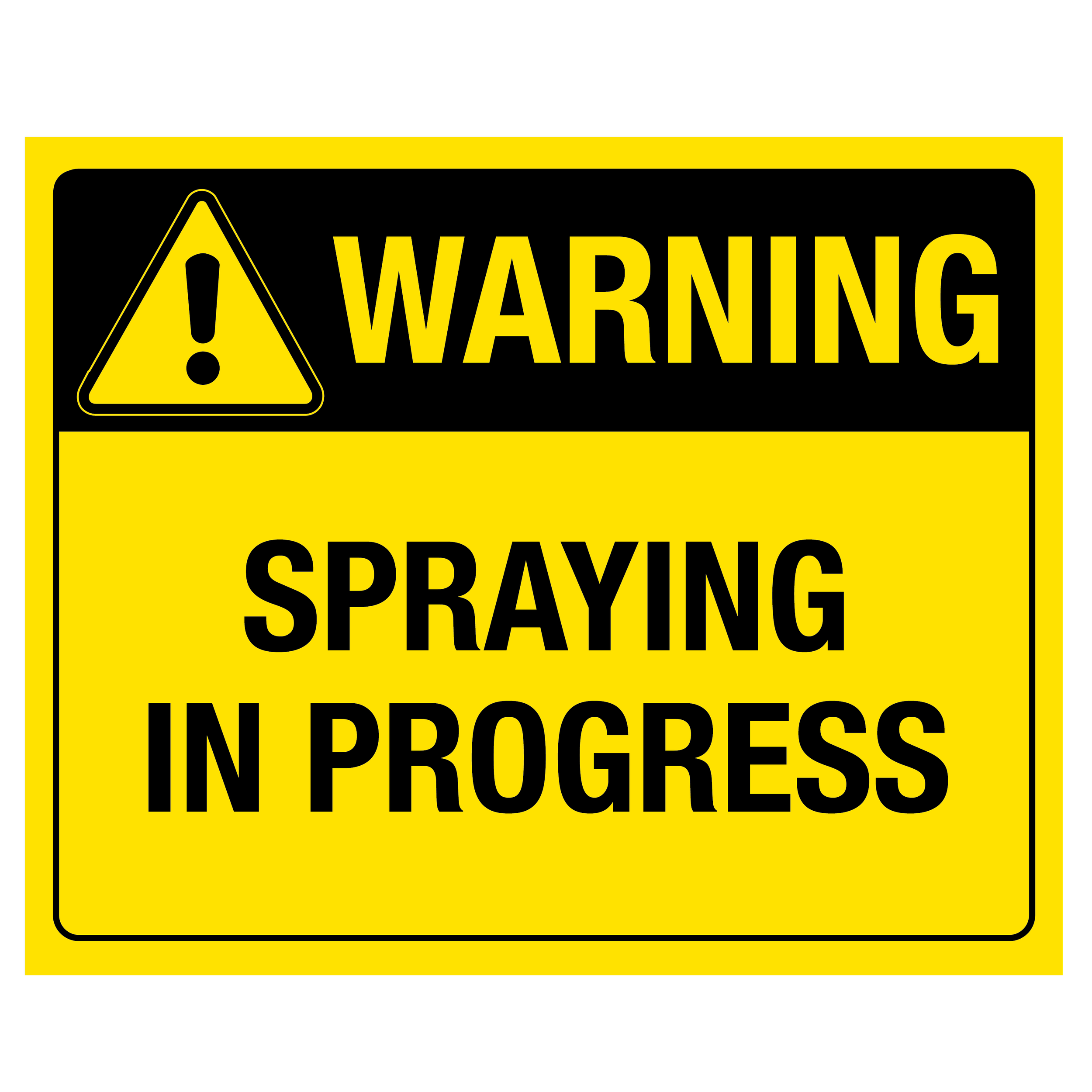 Warning Spraying In Progress Sign