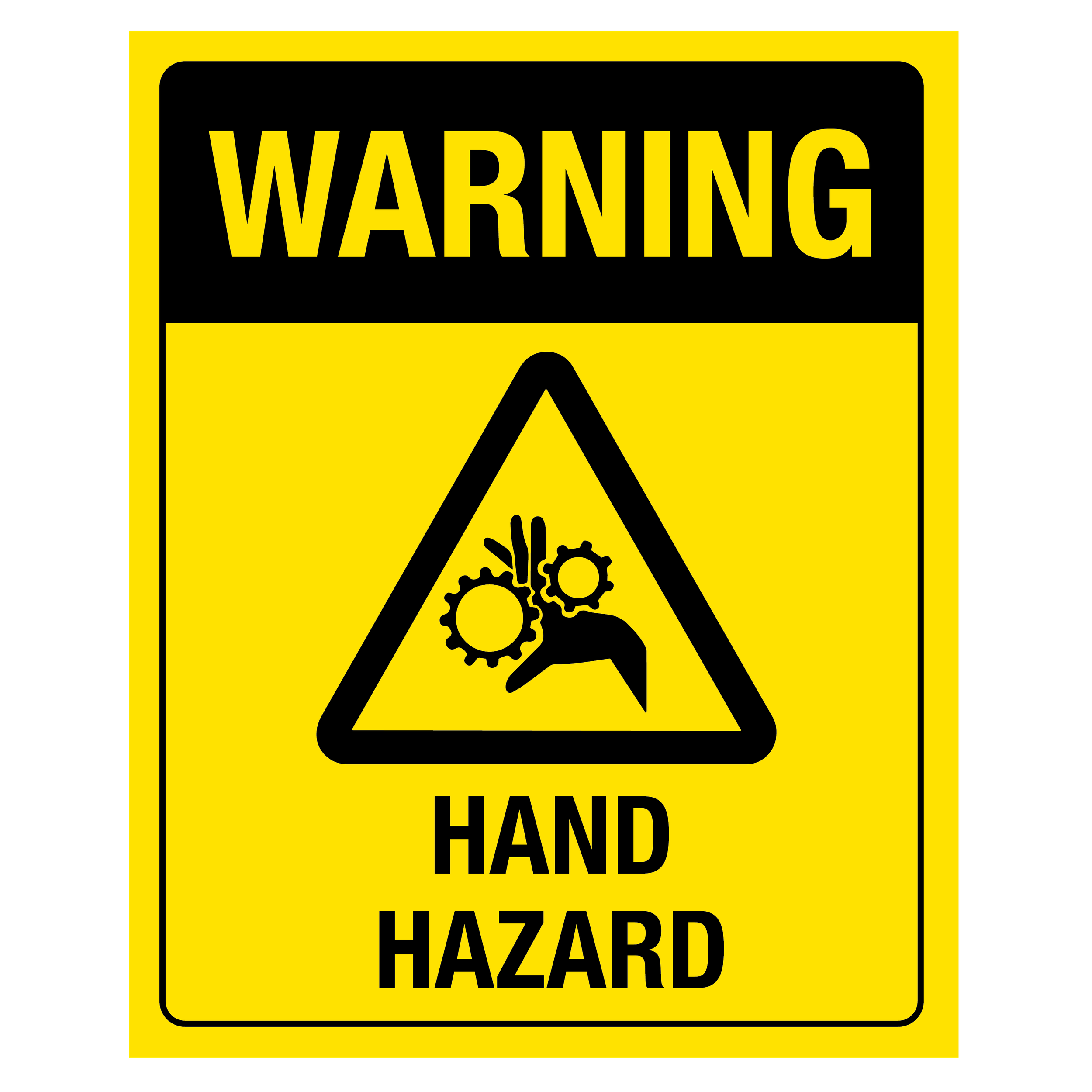 Warning Hand Hazard Sign