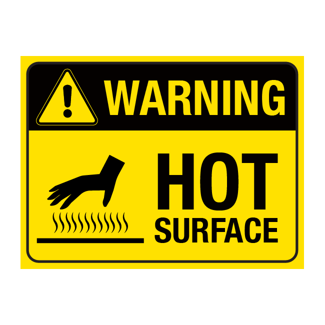 Warning Hot Surface Sign (landscape)