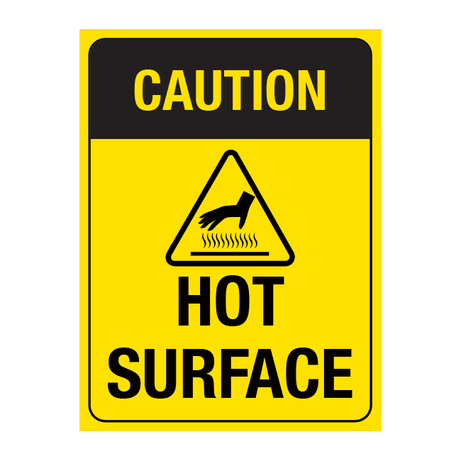 Caution Hot Surface Sign (portrait)