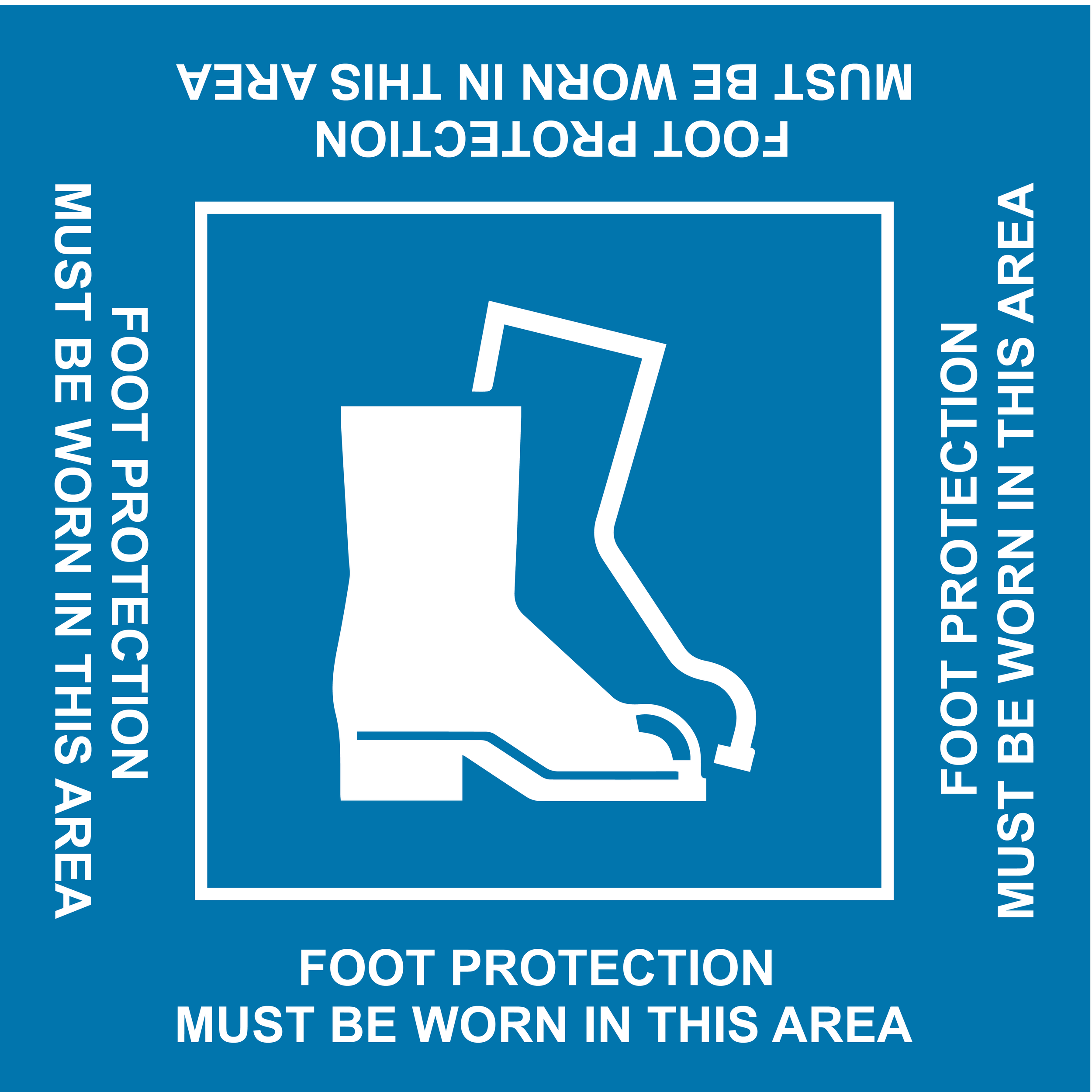 Foot Protection Must Be Worn Floor Sign