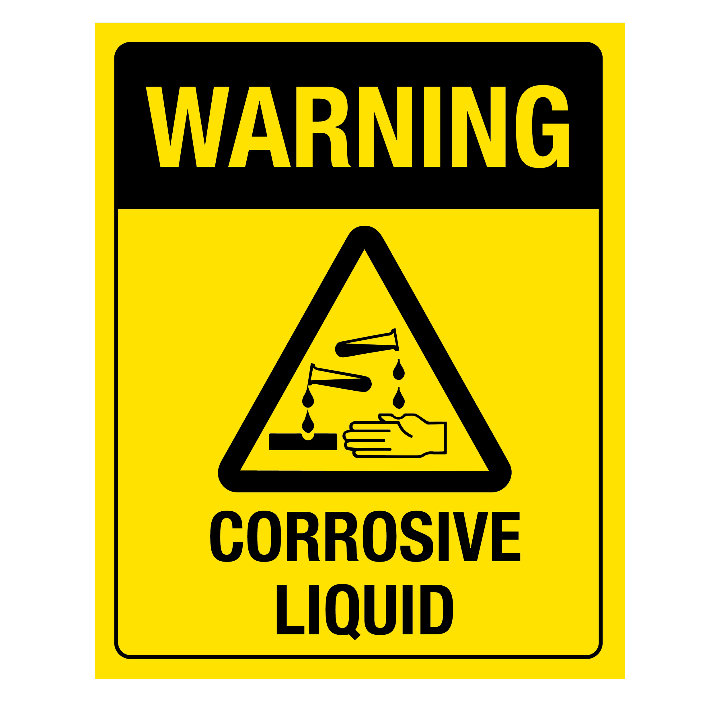 Warning Corrosive Liquid Sign