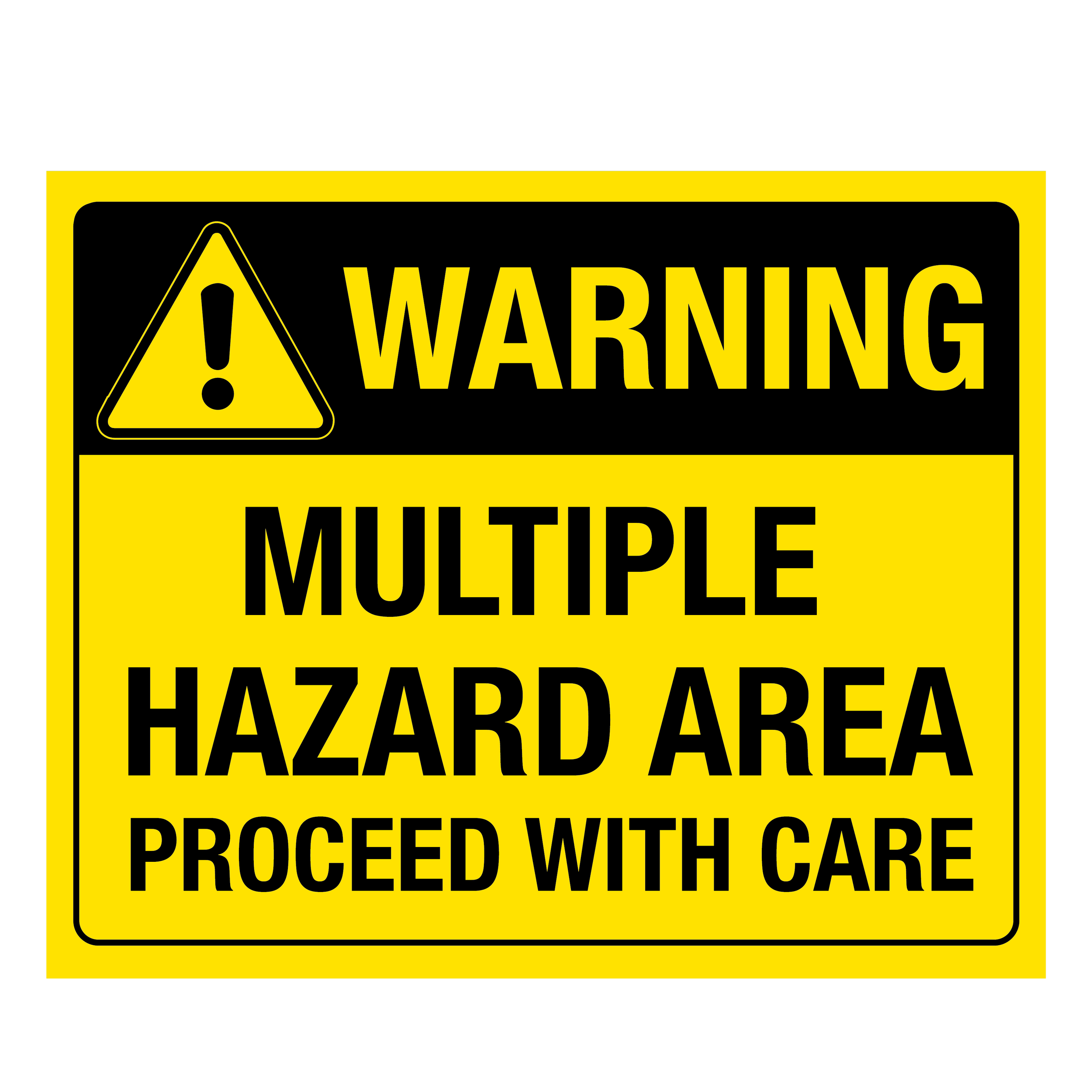 Warning Multiple Hazard Area Sign