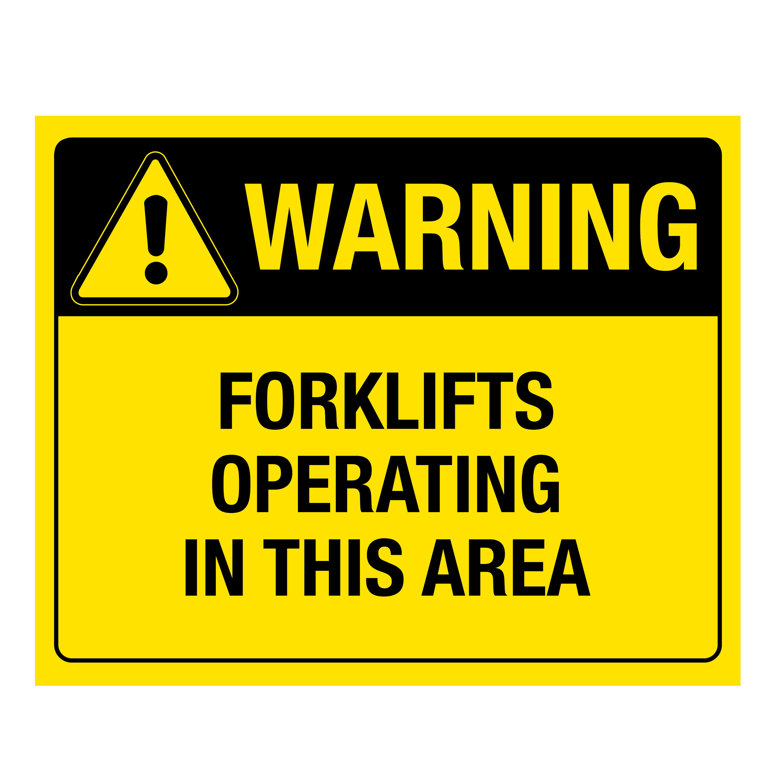 Warning Forklifts Operating In This Area Sign