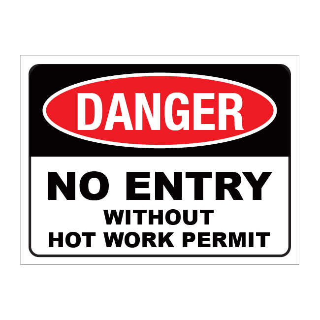 Danger No Entry Without Work Permit Sign