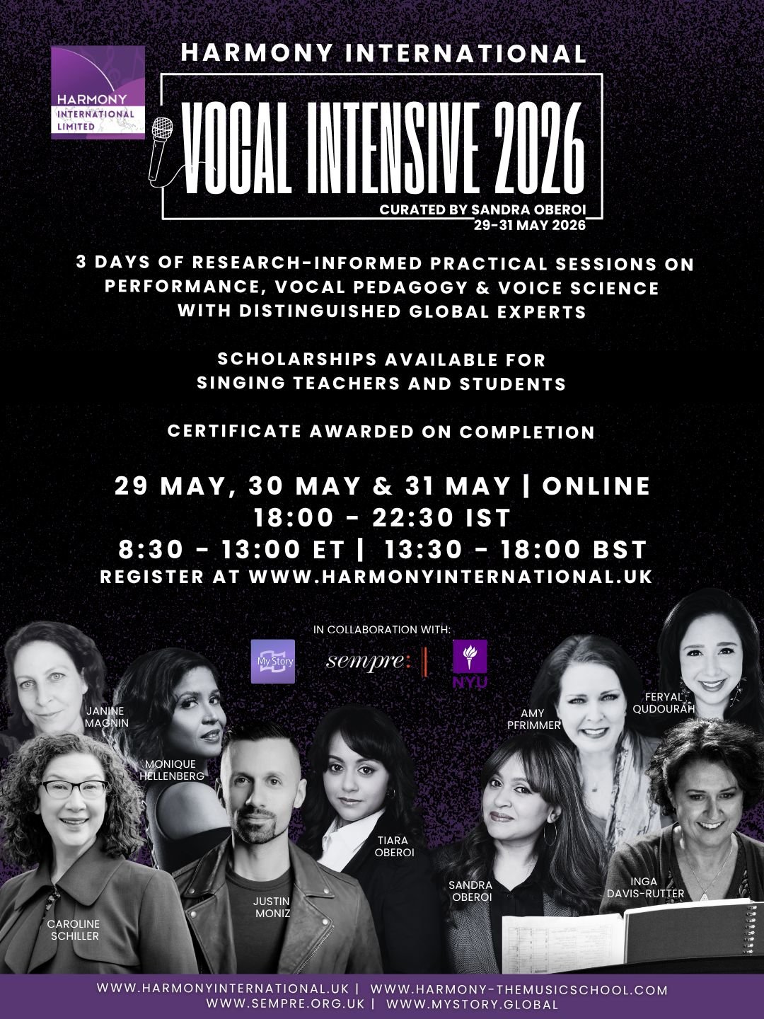 Bringing together some of the world’s most respected voice teachers and experts, HIVI was held virtually at the end of May 2026 in collaboration with New York University and Society for Education, Music and Psychology Research. 