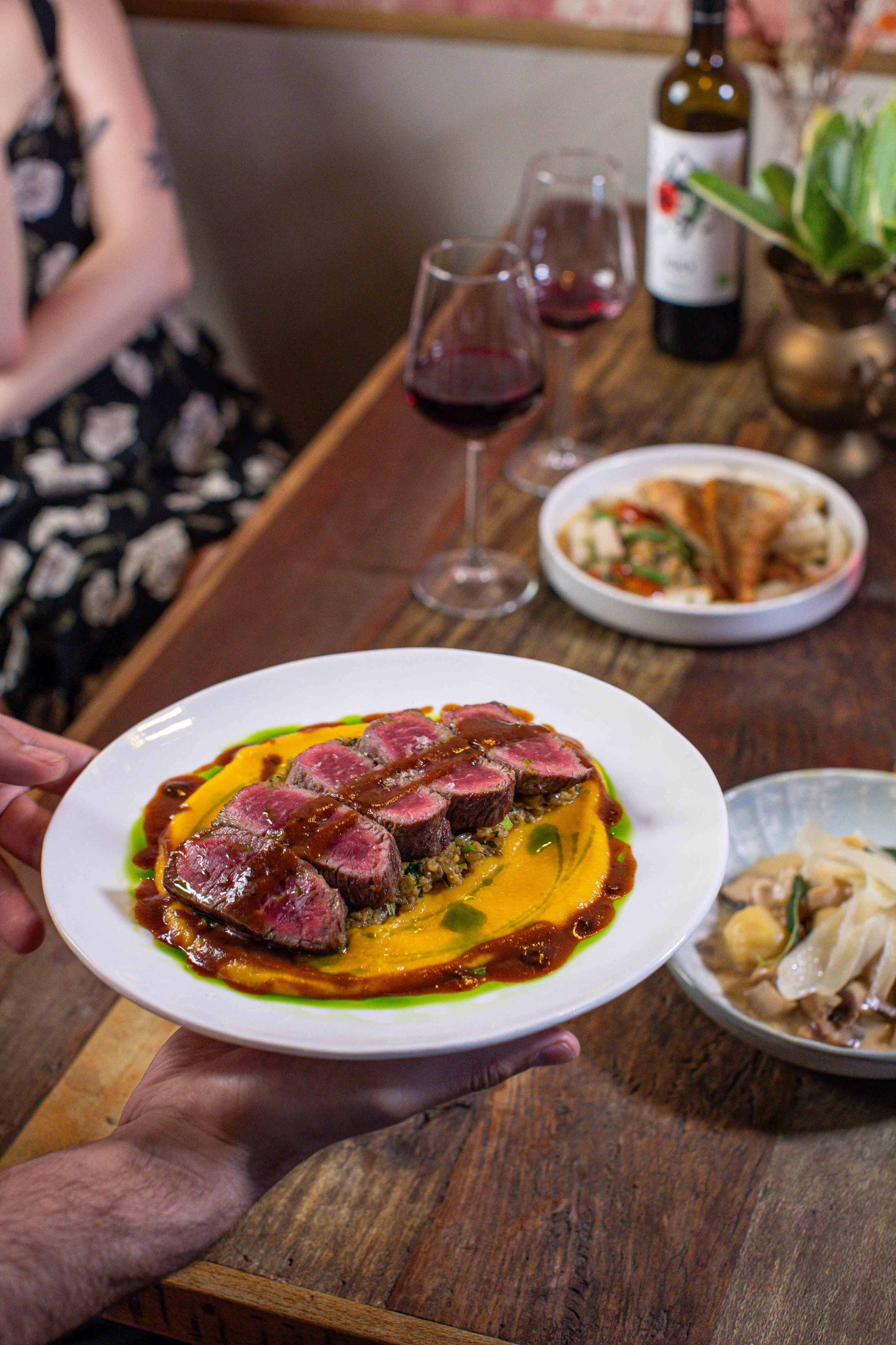 Lamb Sirloin, Squash, Freekeh risotto.