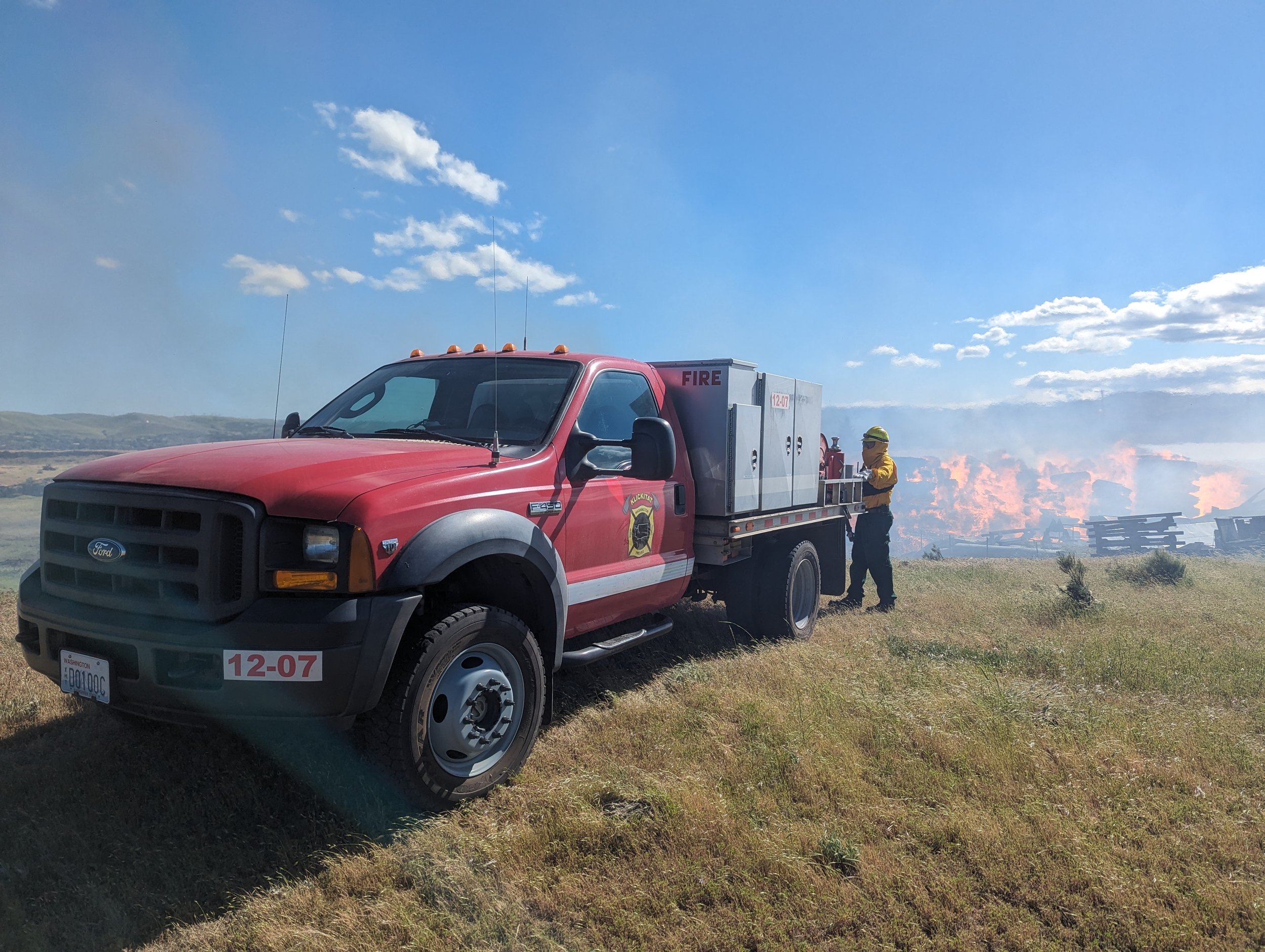 Chief Johnson and Brush 1207. Tidyman Road Fire, May 17, 2024