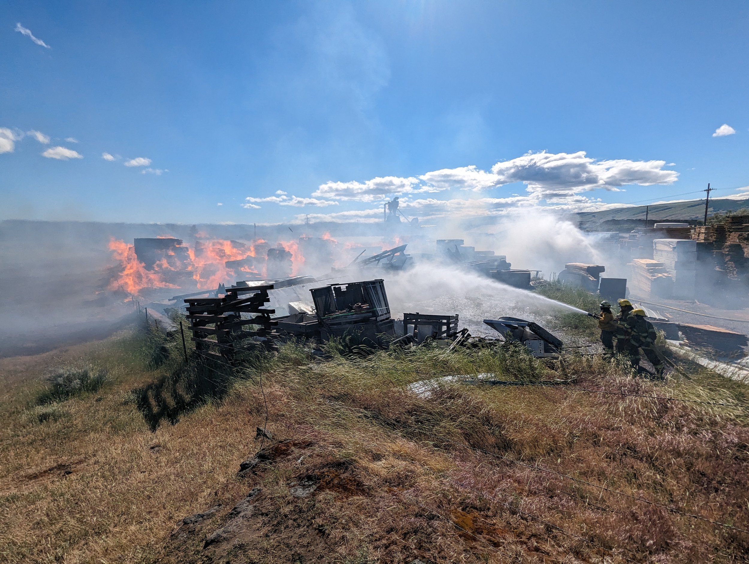 Fire suppression efforts. Tidyman Road Fire, May 17, 2024