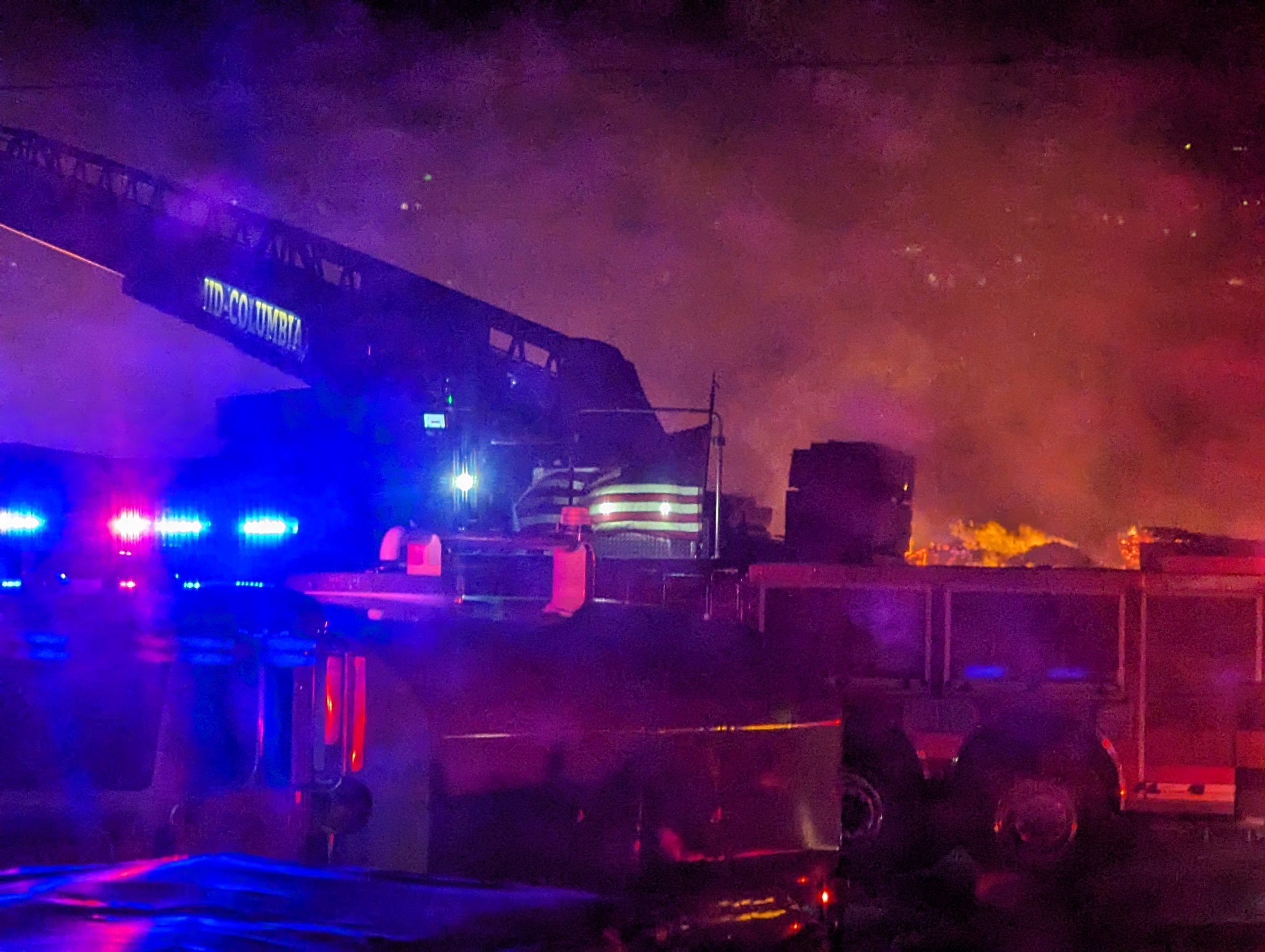 Mid-Columbia Fire and Rescue attacking the fire from above. Tidyman Road Fire, May 17, 2024