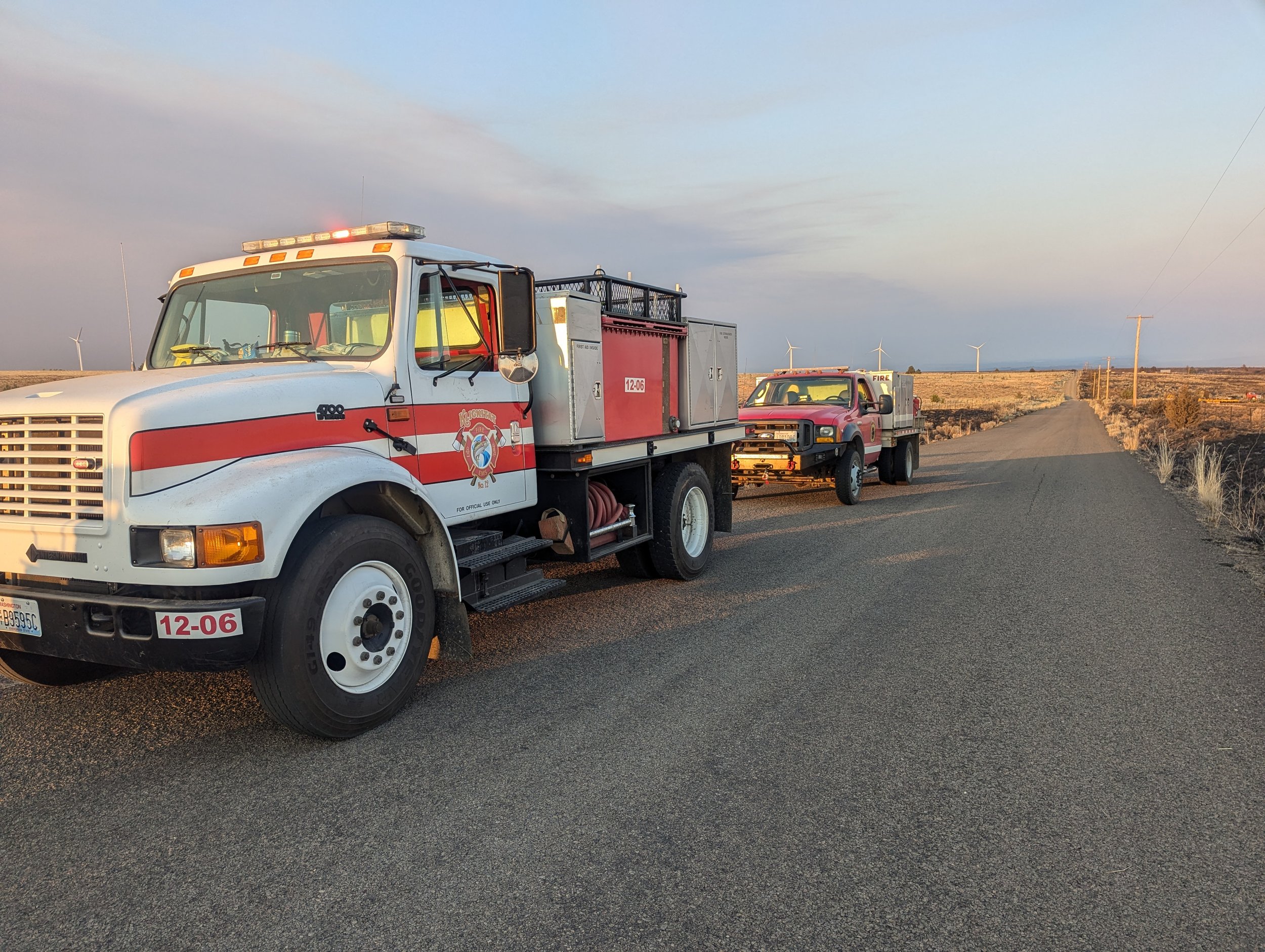 Brush 1206 and Brush 1207 taking a much-needed break. Bighorn Fire, July 25, 2024