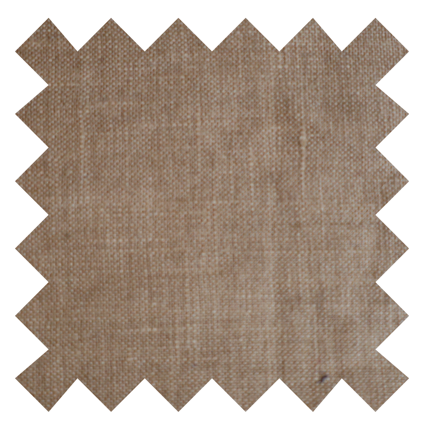 Close-up of a beige linen fabric, also described as fawn in colour.