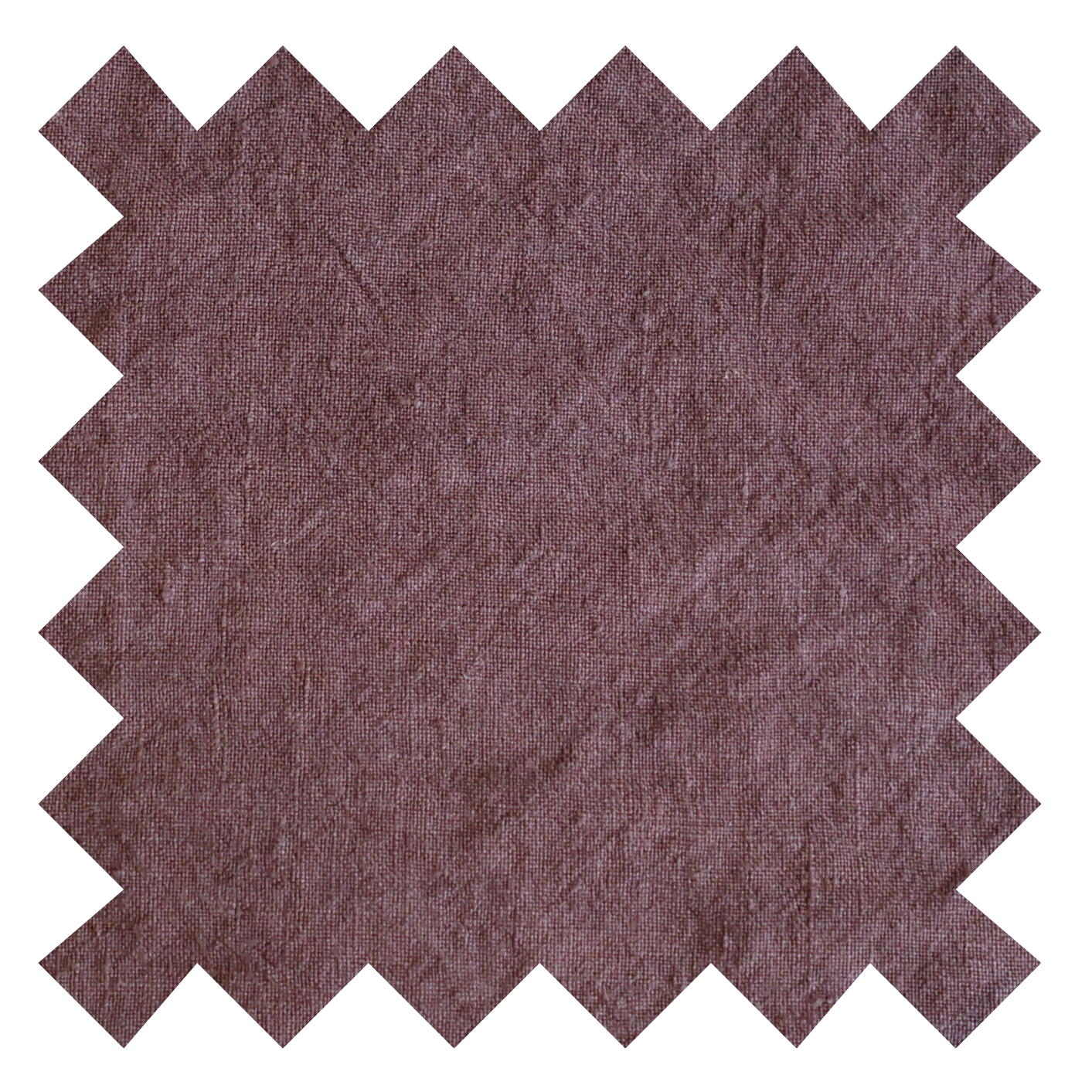 Close-up of a textured, pinkish-brown linen fabric.