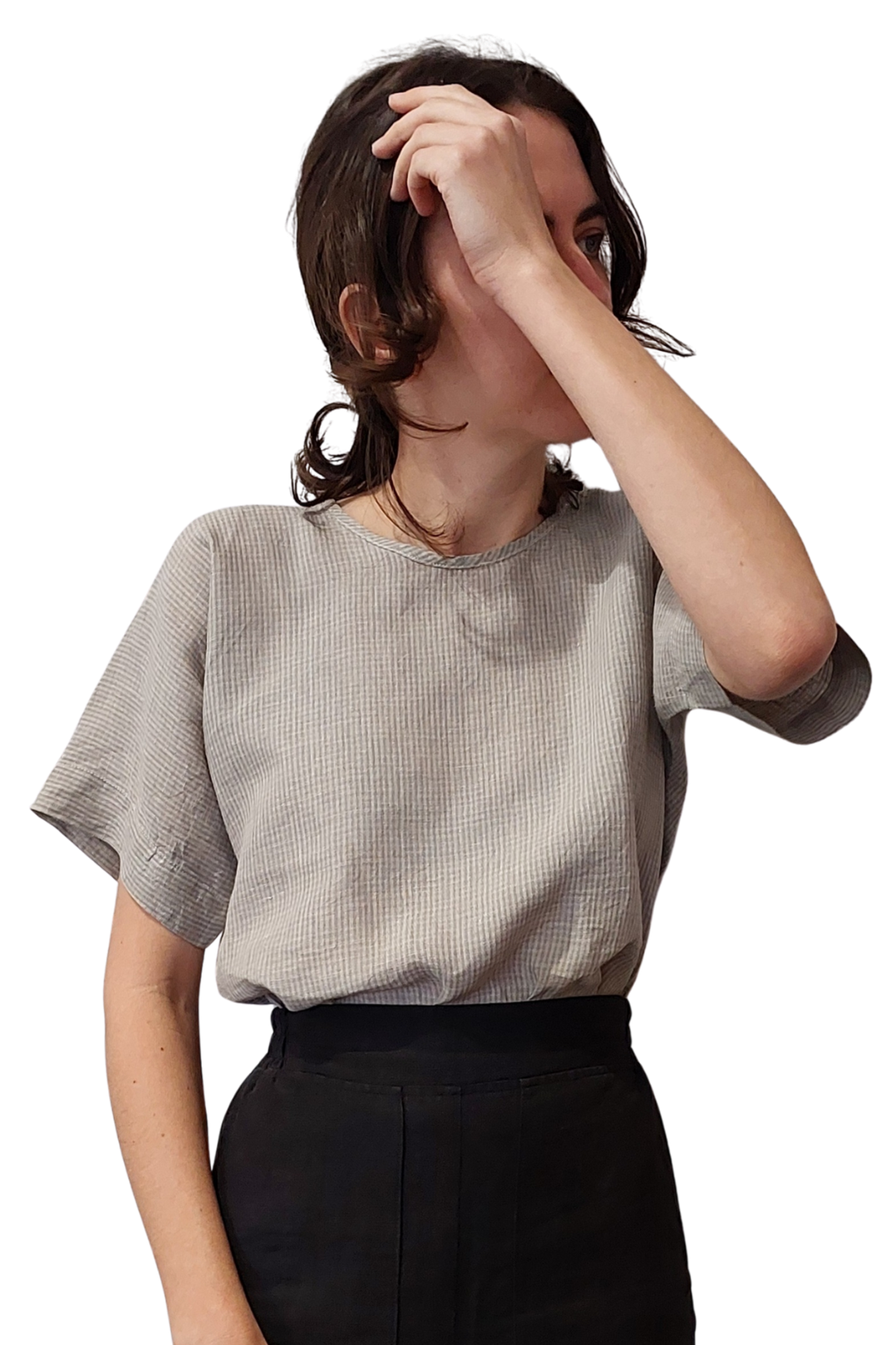 Stillman Top - Dove Check