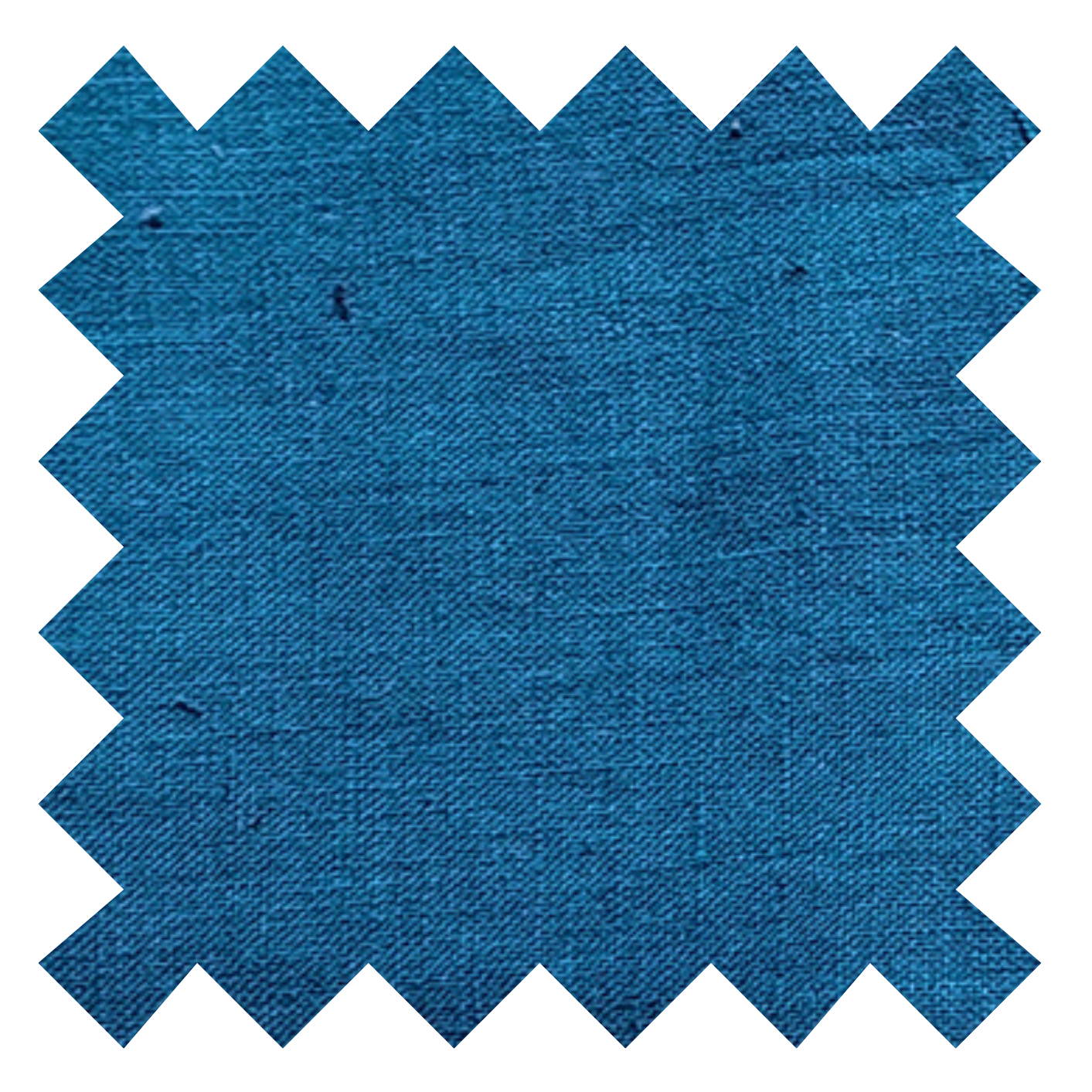 Close-up of an ocean blue 100% linen fabric with a textured surface.