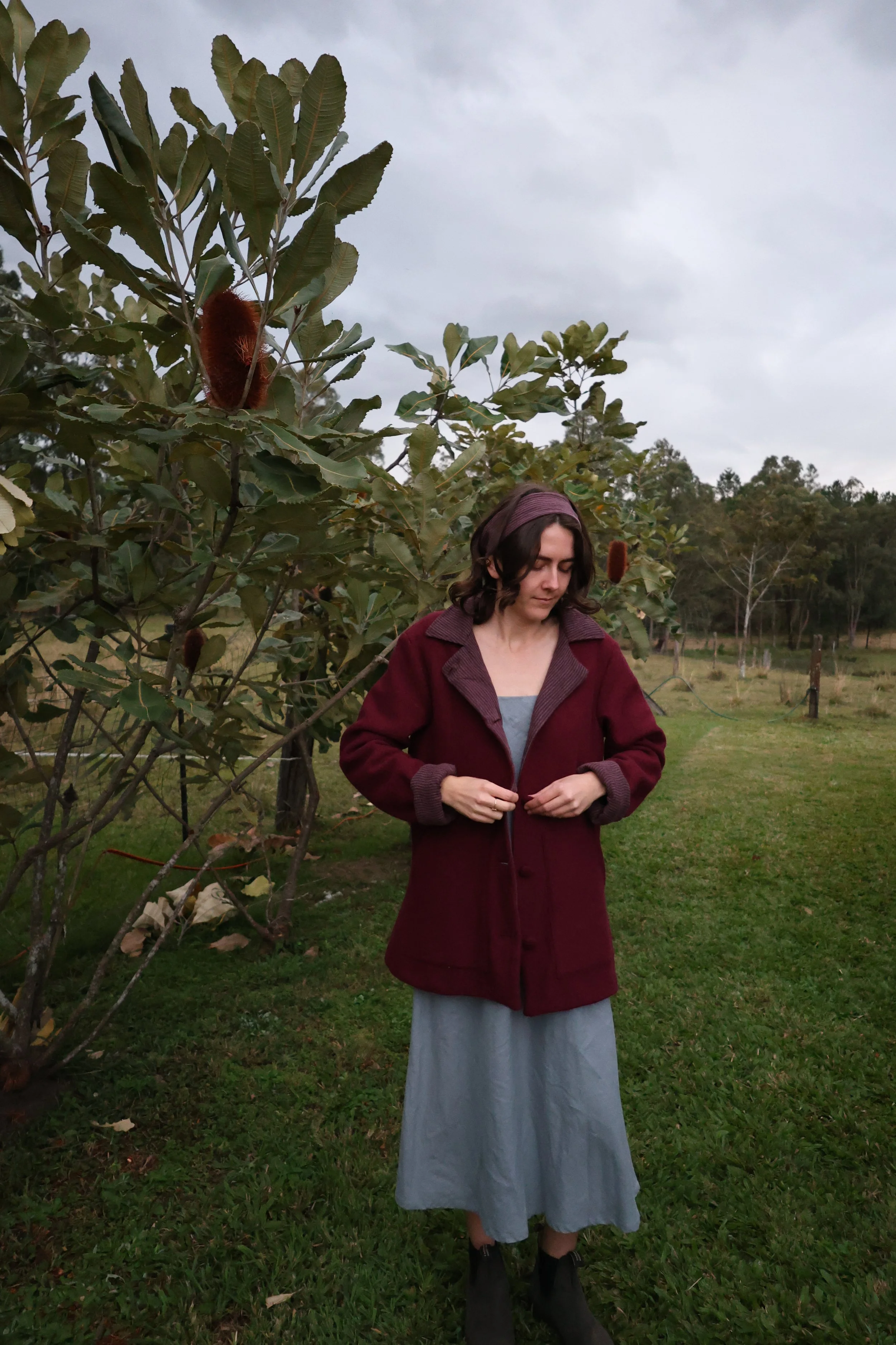 Austin Wool Coat - Currant